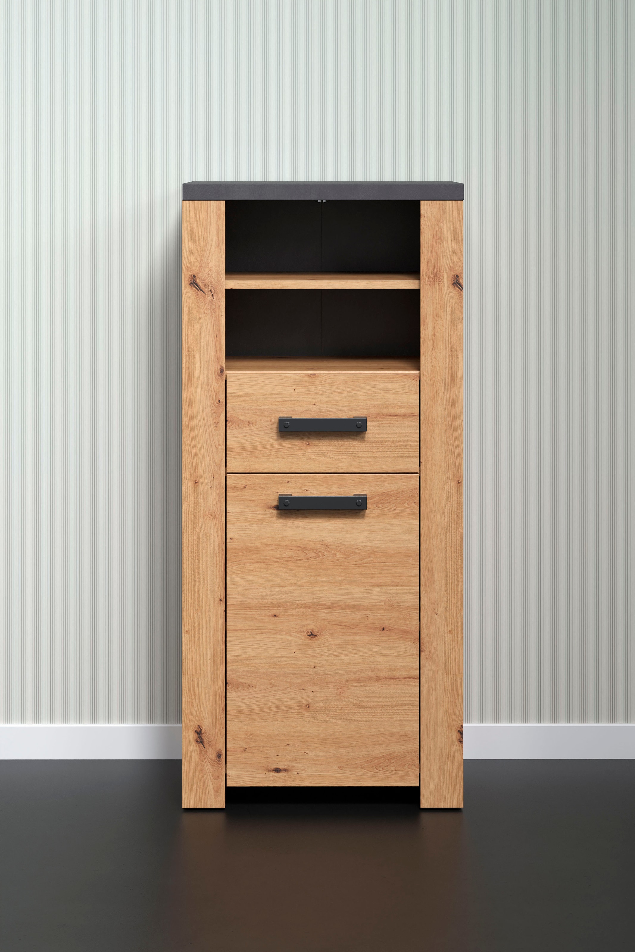welltime Midischrank "Ambres" 1 Stk. tlg. Badschrank in matter Echtholzopti günstig online kaufen