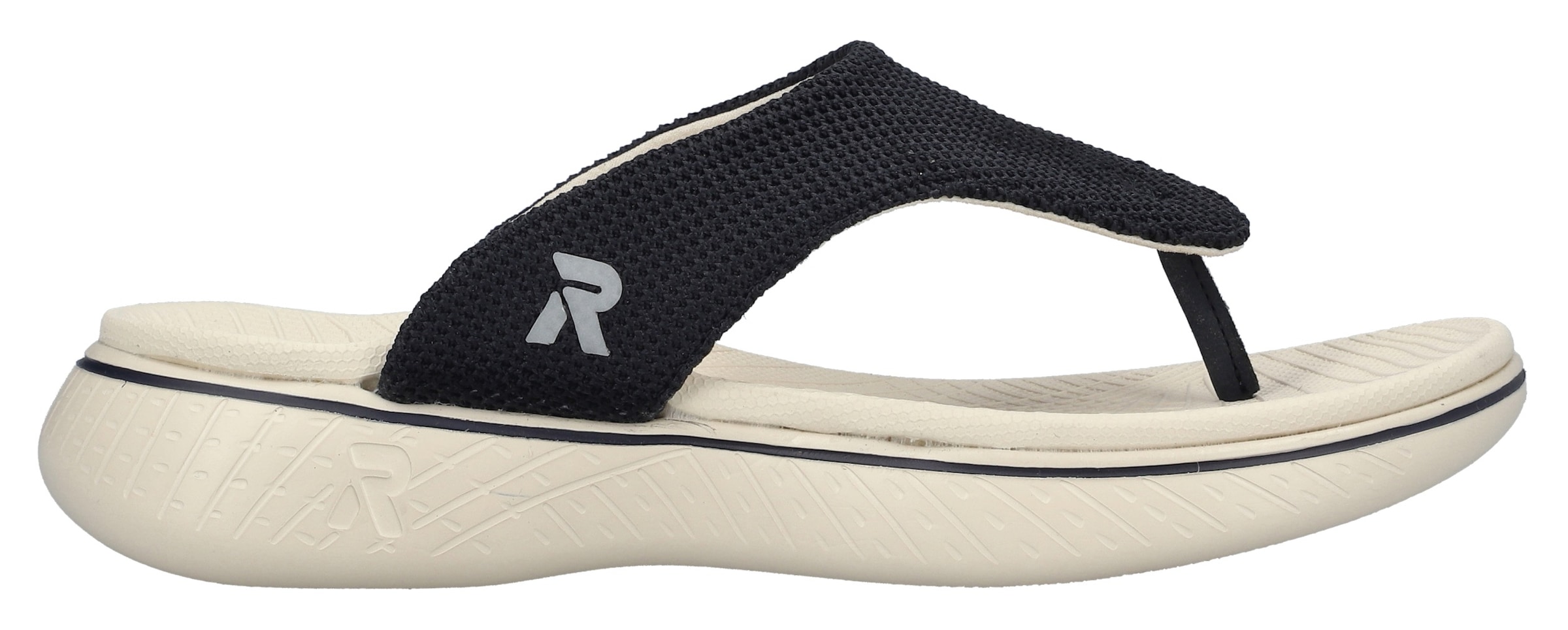 RIEKER Sport Zehentrenner, Sommerschuh, Strandschuh, Badeschuh, Urlaubschuh mit weichem Zehensteg