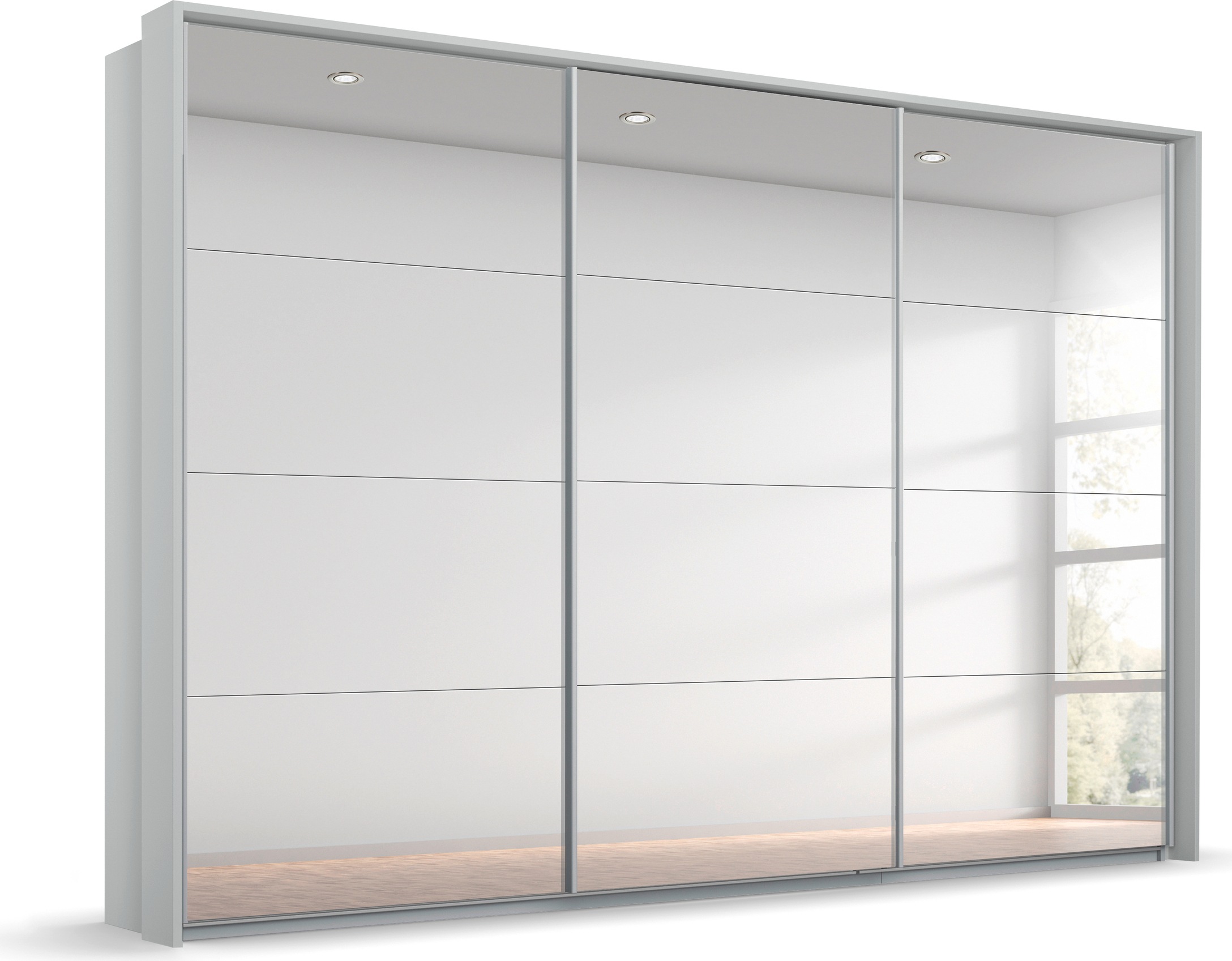 rauch Schwebetürenschrank »Oteli«, mit Spiegelfront und Passepartout optional mit Beleuchtung
