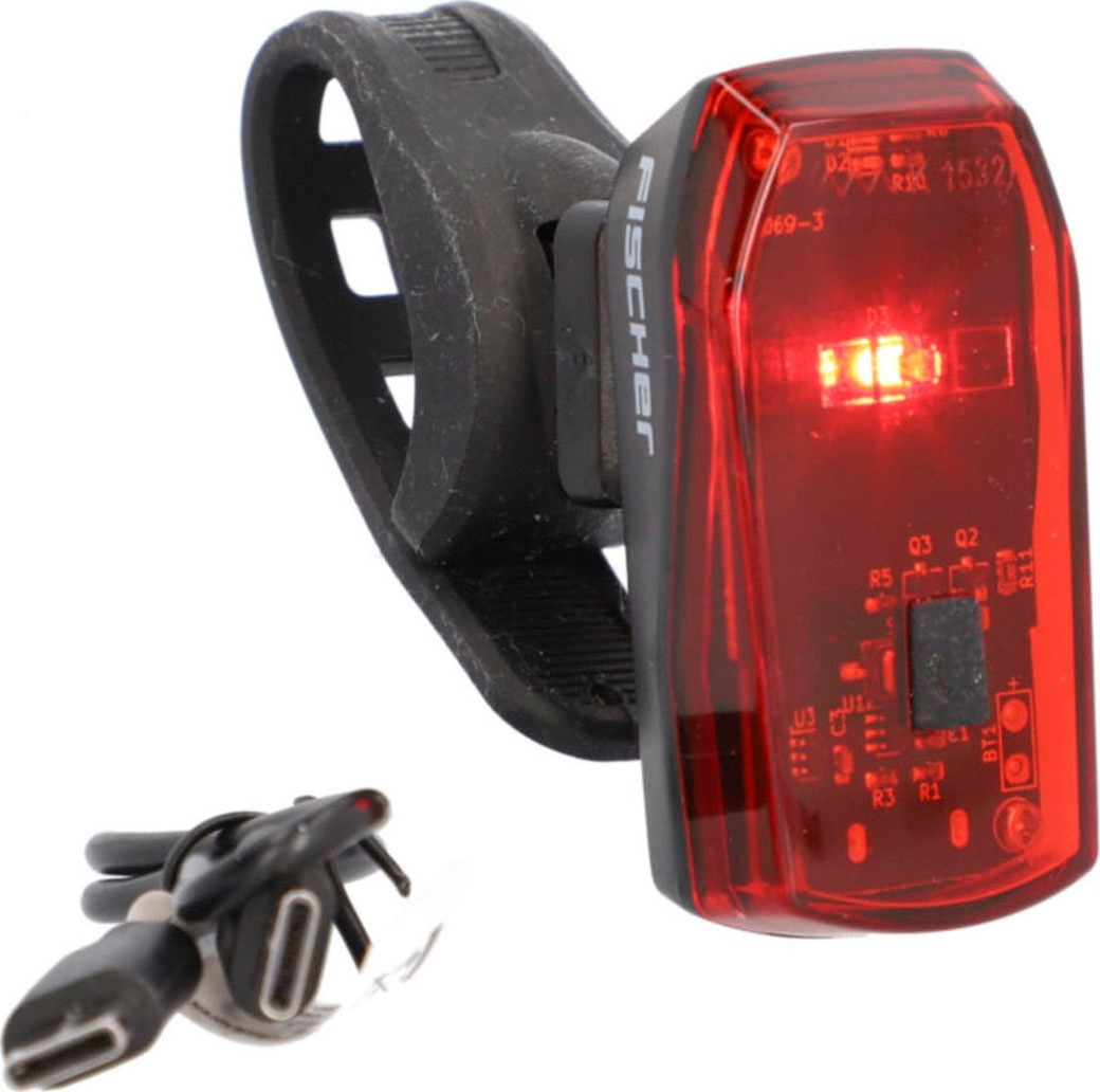 FISCHER FAHRRAD Fahrrad-Rücklicht "Akku-Rücklicht “Basic”"schwarz, Fahrradlampen