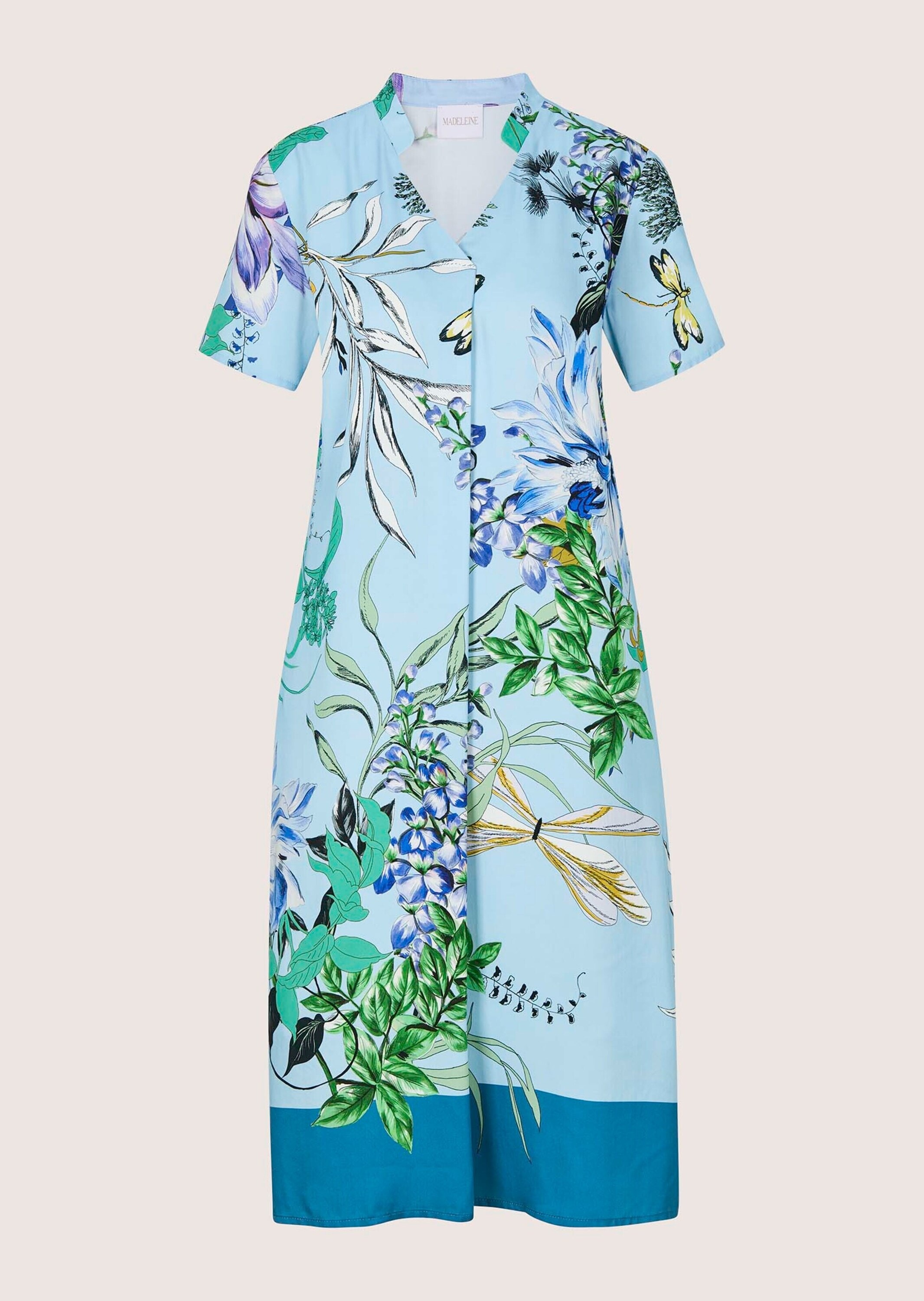 MADELEINE Sommerkleid "Sommerkleid Druckkleid mit floralem Muster" Nahttasche Floraler Print