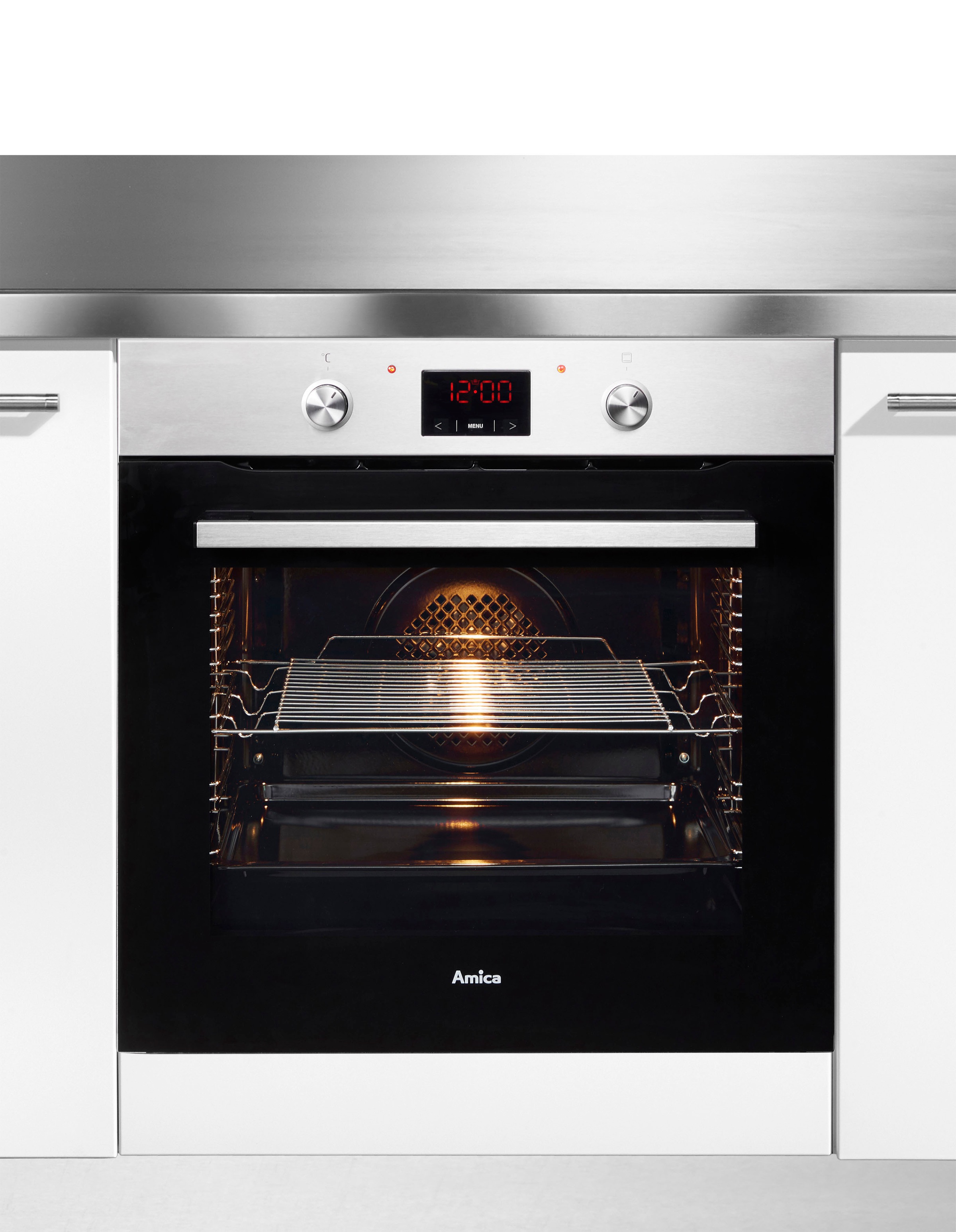 AMICA Einbaubackofen "EBX 943 625 E", Energieeffizienz: A (A+++-D), silber (silberfarben), B:59,5cm H:59,5cm T:57,5cm, Backöfen, Schnell startklar, einfach sauber und angenehm sicher beim Backen, Einbaubackofen 2
