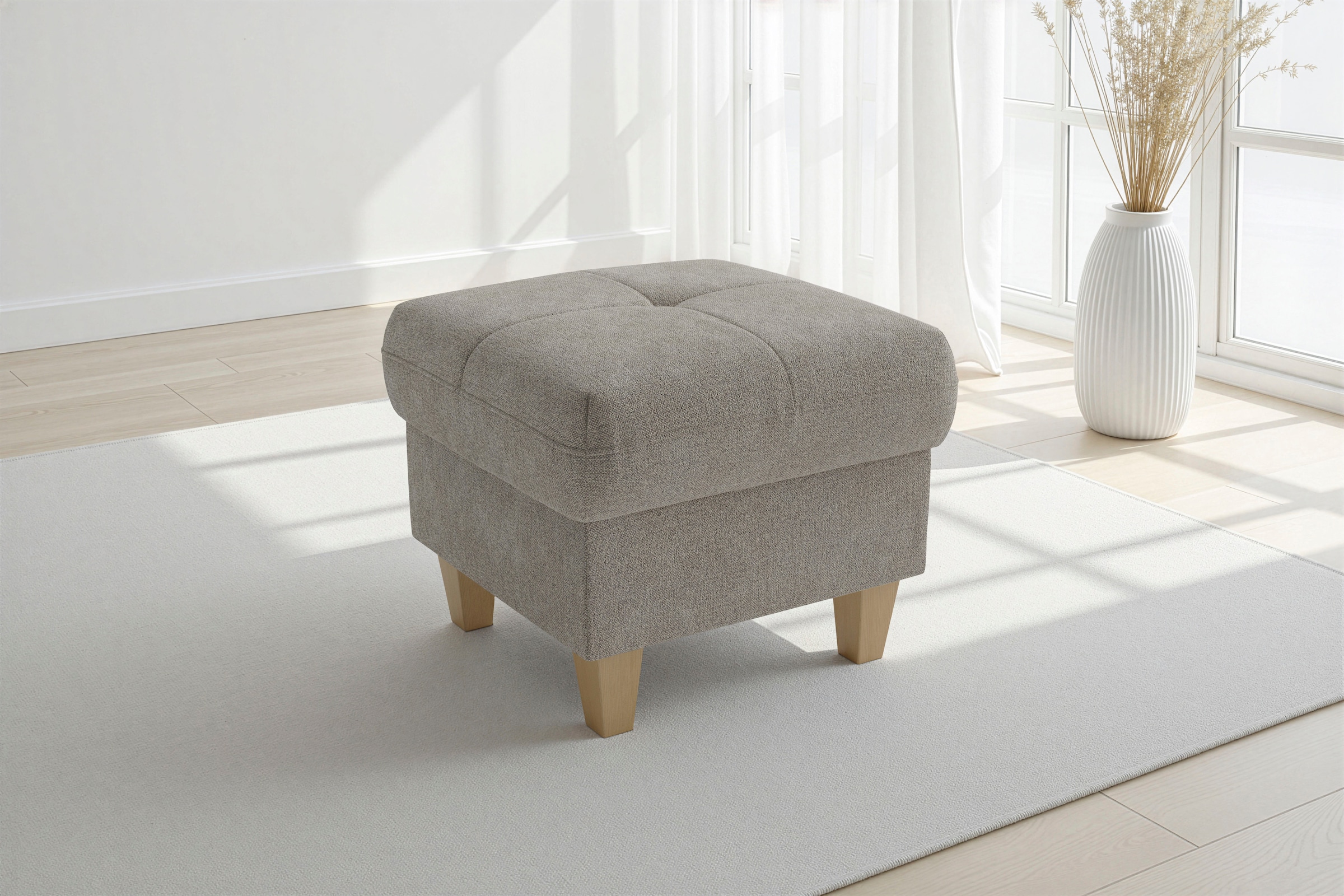 sit&more Polsterhocker "Pamela, B: 58 cm" 1 Stk. tlg. verschiedene Farben und Stoffe, bis 120 kg belastbar