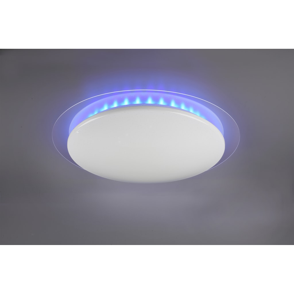 TRIO Leuchten LED Deckenleuchte »Joleen«, LED-Board, 1 St., Farbwechsler, Deckenlampe Ø 72 cm mit RGB Backlight, Hauptlicht mit Starlight-Effekt und Farbtemperaturstuerung von 2700 – 5500K, inkl. Fernbedienung & Dimmfunktion