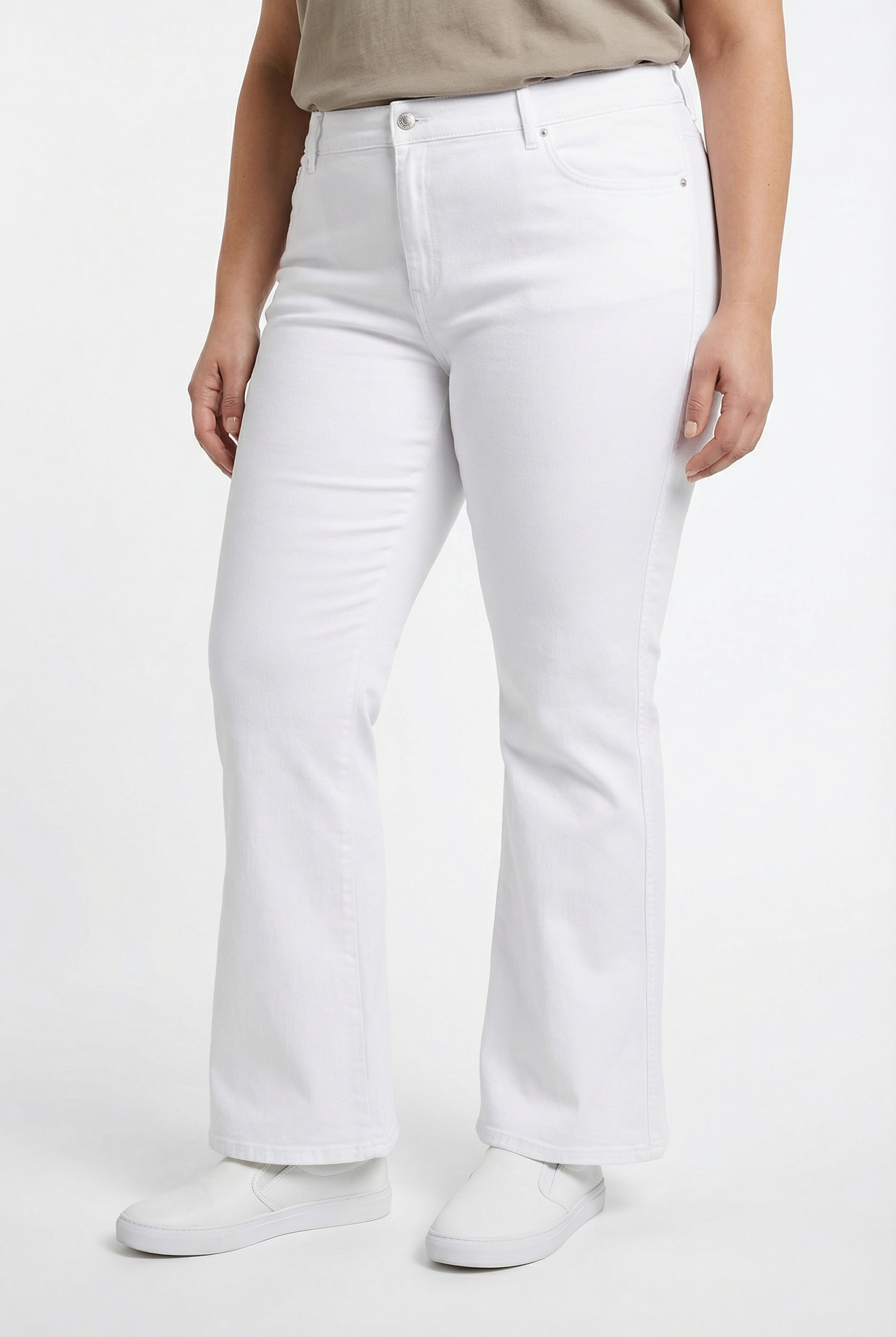 Tommy Hilfiger Curve Bootcut-Jeans "CRV DNM WHITE FLARE RW" in großen Größe günstig online kaufen