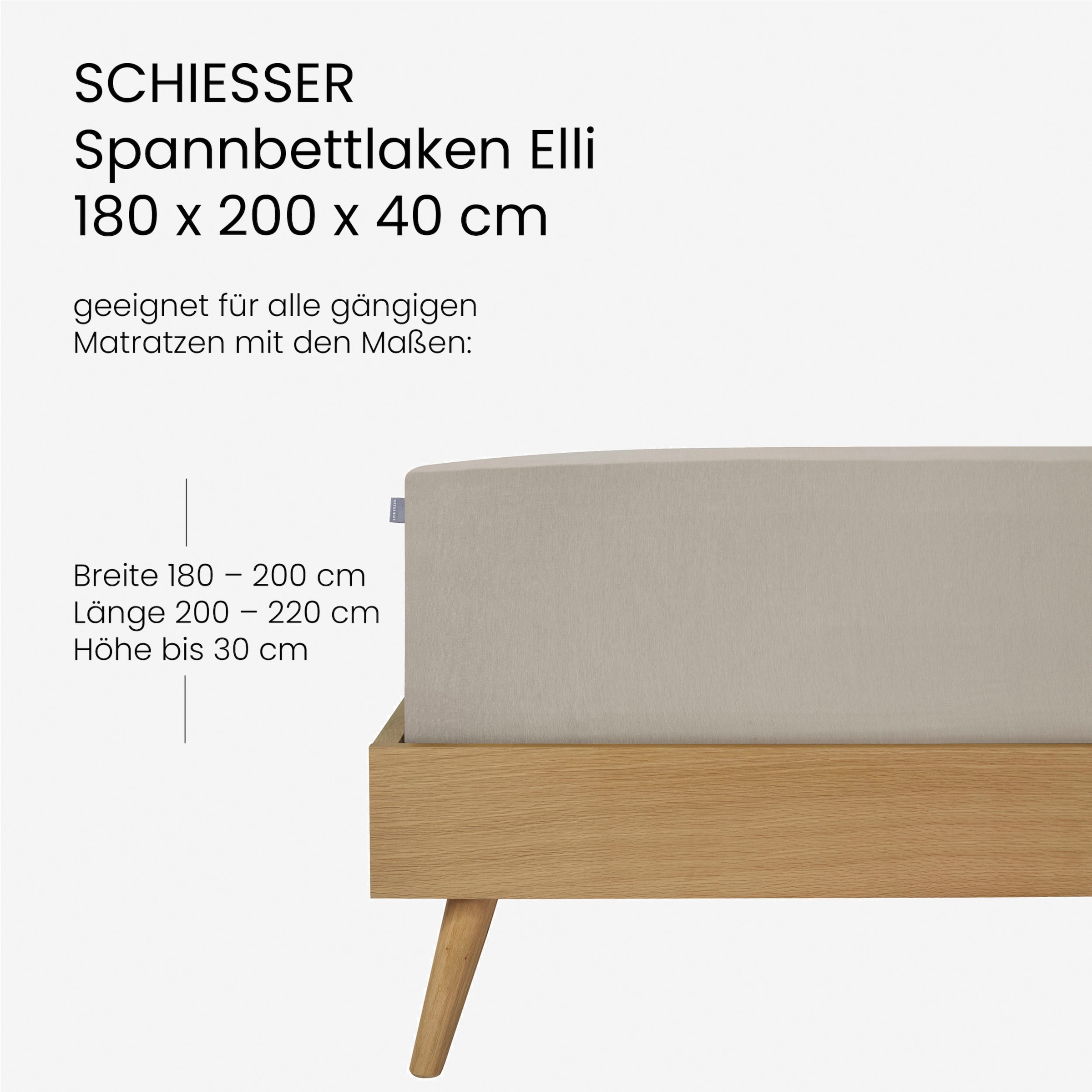 Schiesser Spannbettlaken »Elli aus 97% Baumwolle und 3% Elasthan«, für hohe Matratzen und Boxspringbetten, MADE IN GREEN by OEKO-TEX®