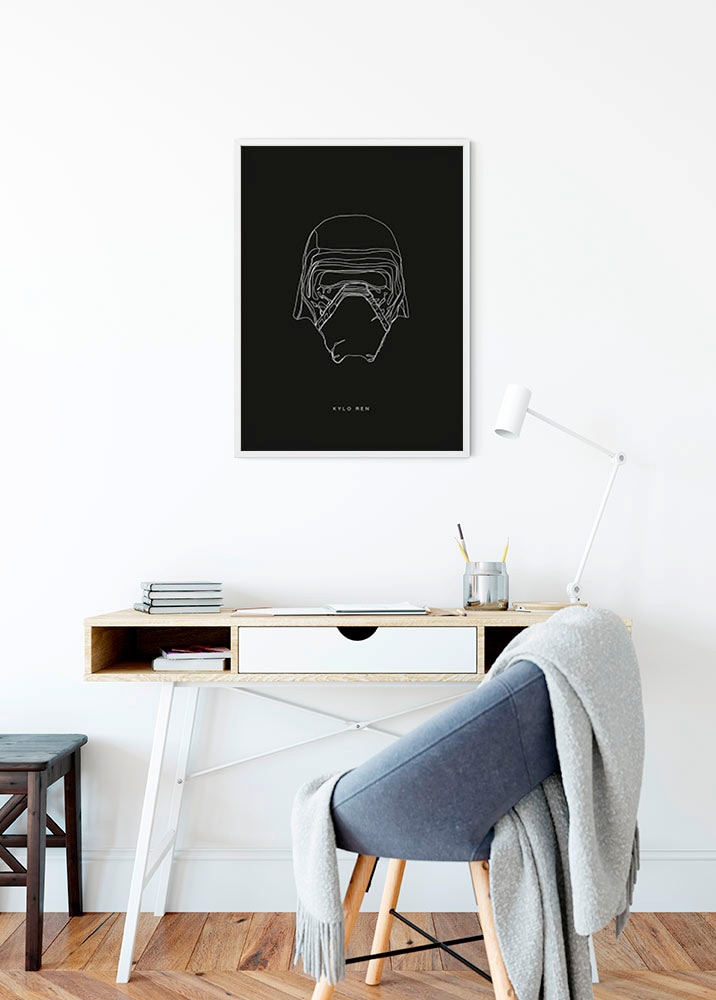 Komar Bild »Star Wars Lines Dark Side Kylo«, Star Wars, (1 St.), Wandbild zur Dekoration im Kinderzimmer - ohne Rahmen