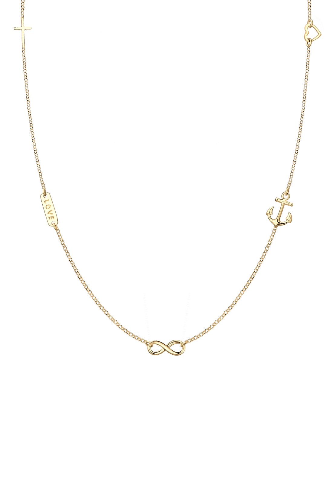 Elli Kette mit Anhänger »Kreuz Herz Infinity Anker Stern 925 Sterling Silber«