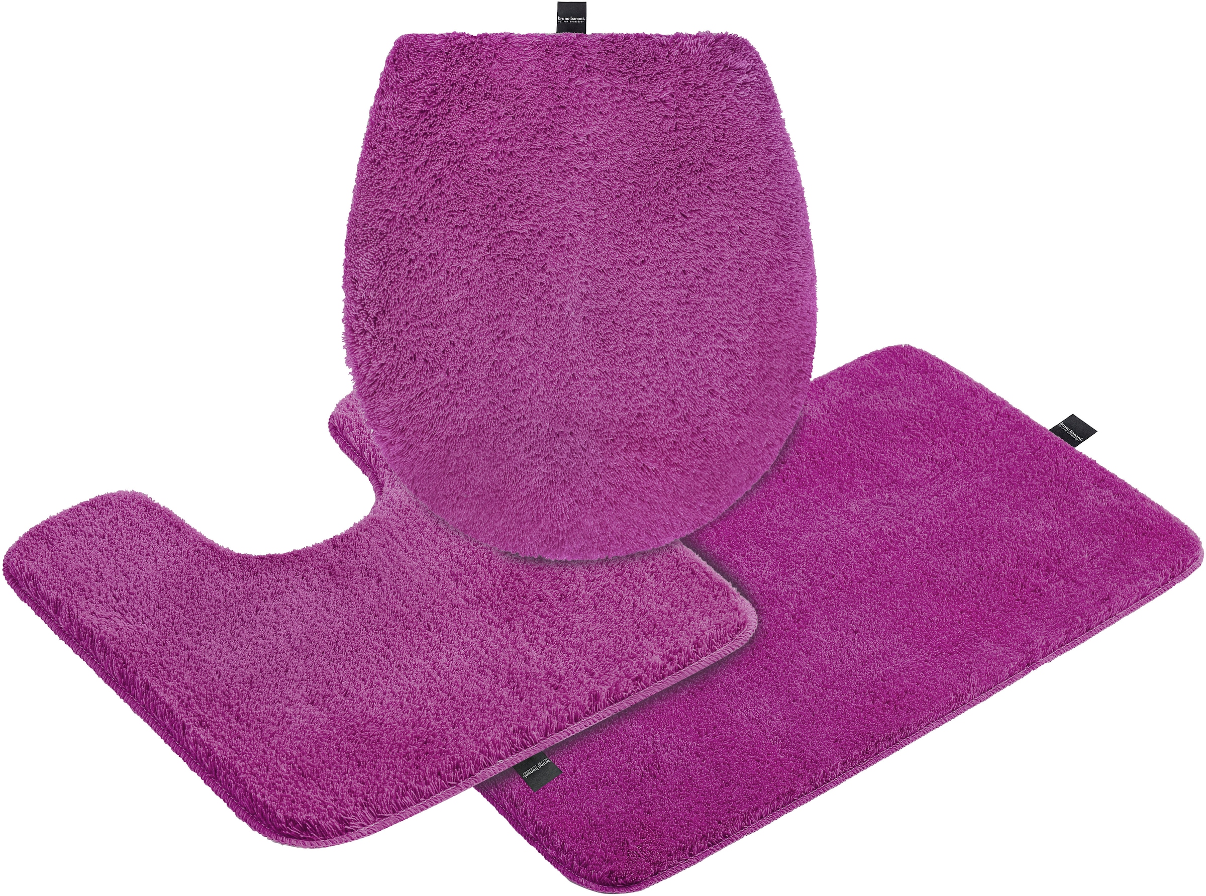 Bruno Banani "Lana, Standard & Premium Qualität, 25 mm oder 30 mm Höhe" rutschhemmend beschichtet fußbodenheizungsgeeignet schnell trocknend strapazierfähig Badteppich, Badematten, unifarben, auch als 3 teiliges Set & rund