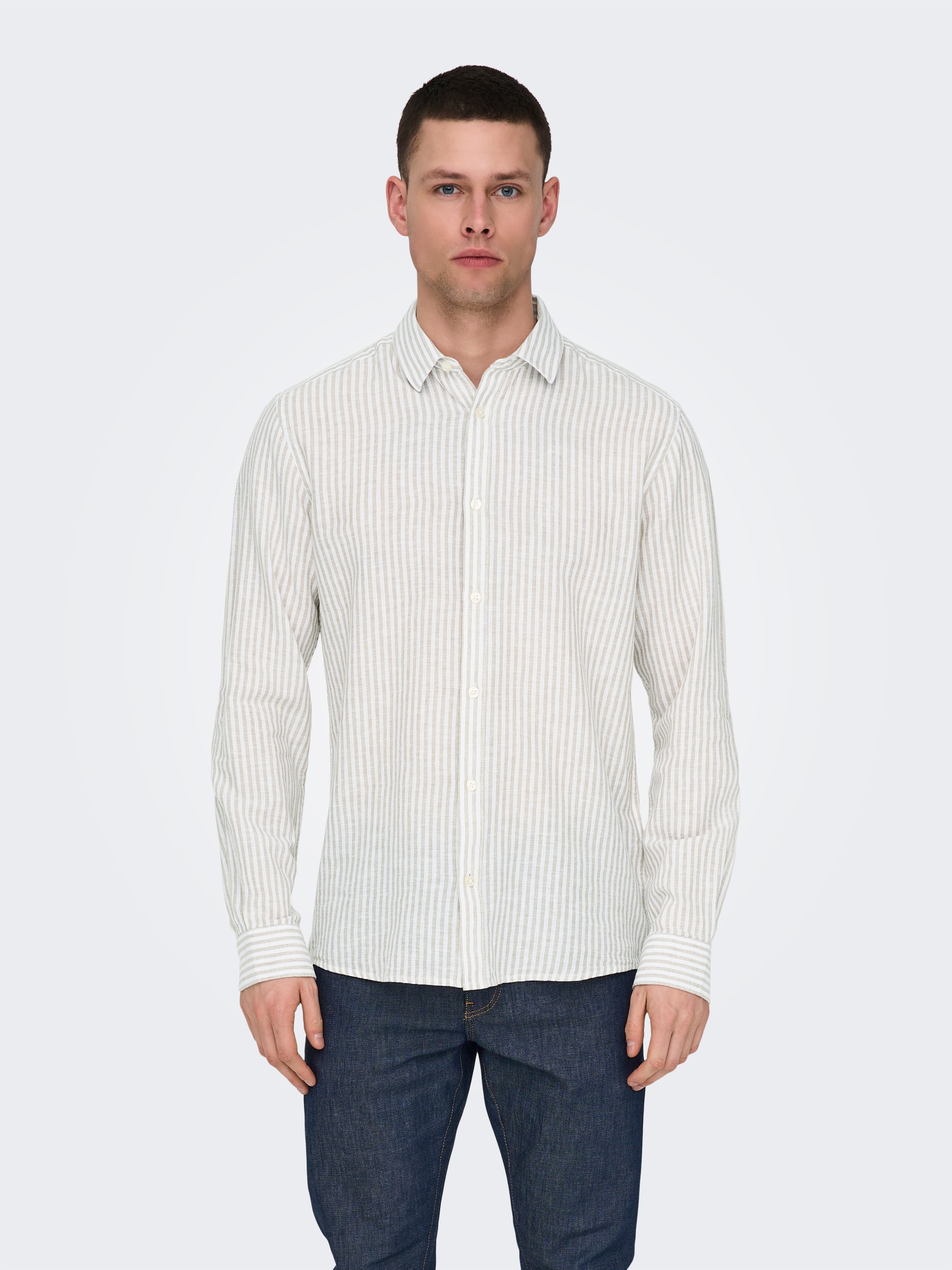 ONLY & SONS "ONSCAIDEN LS STRIPE LINEN SHIRT 660 NOOS" günstig online kaufen
