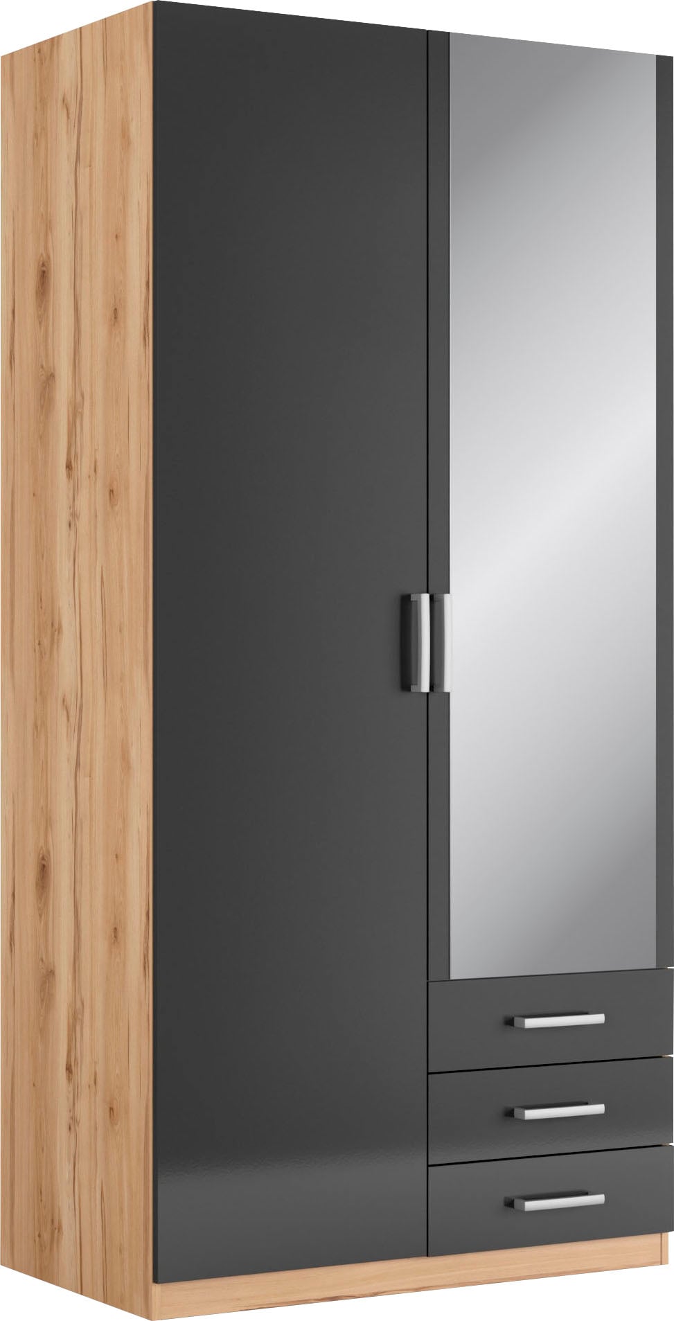priess Kleiderschrank "Amsterdam, viel Stauraum durch viele Schubkästen, Spiegeltüren" Optional mit LED-Beleuchtung, Made in Germany