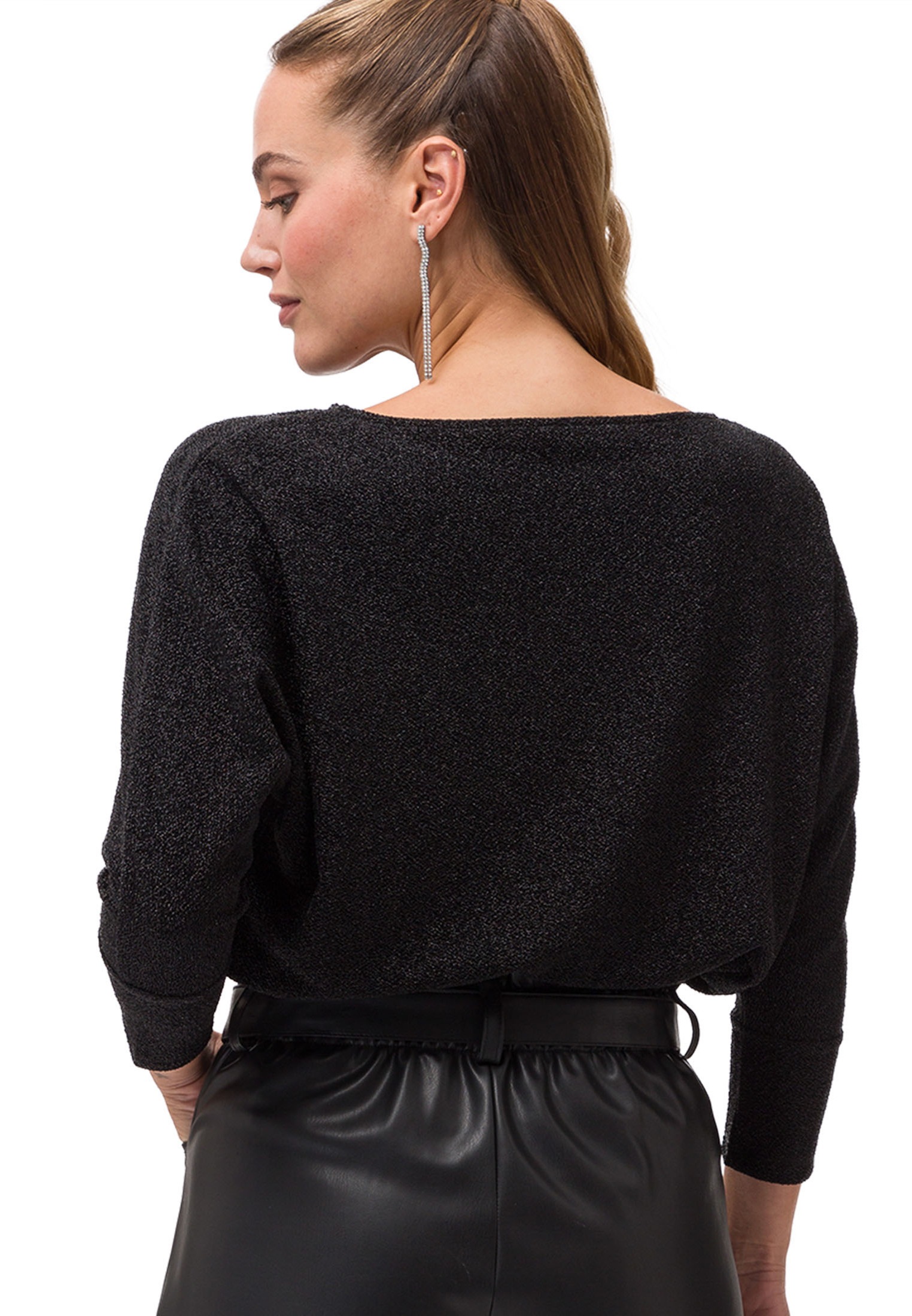Zero 3/4-Arm-Shirt »zero Jerseyshirt mit Glitzereffekt«, (1 tlg.), Plain/ohne Details