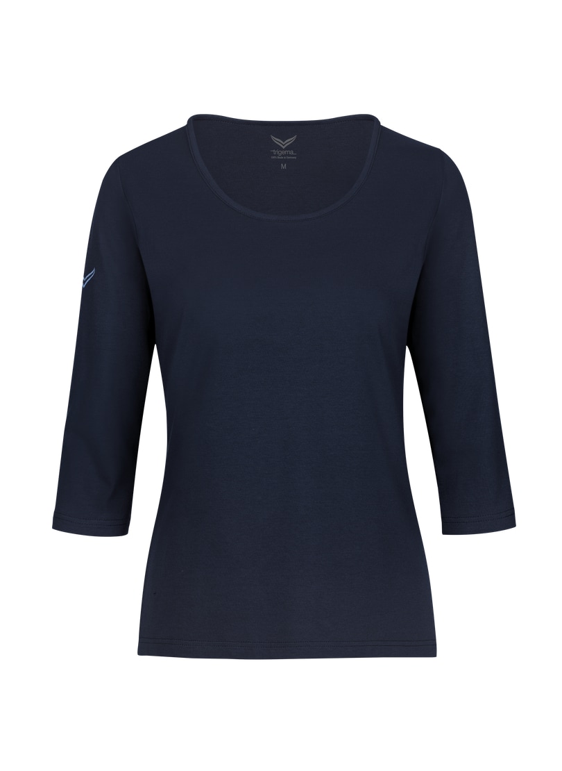 Trigema Rundhals-Shirt »TRIGEMA 3/4 Arm Shirt aus Biobaumwolle«, (1 tlg.)