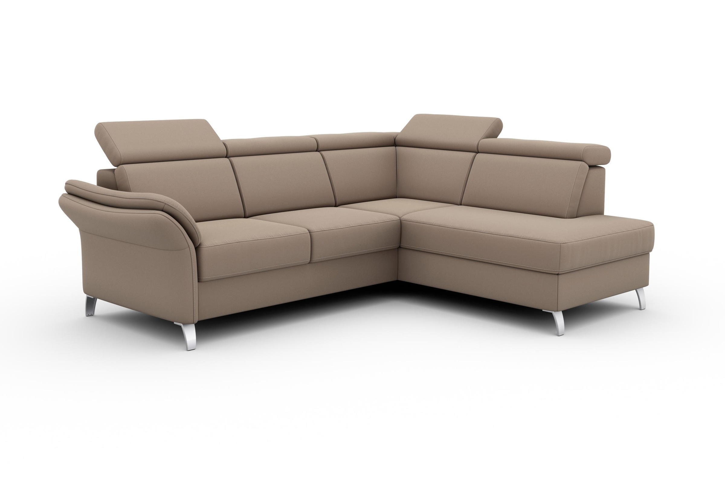 sit&more Ecksofa »Vincenzo L-Form«, inklusive Kopfteilverstellung, wahlweise mit Bettfunktion, Bettkasten