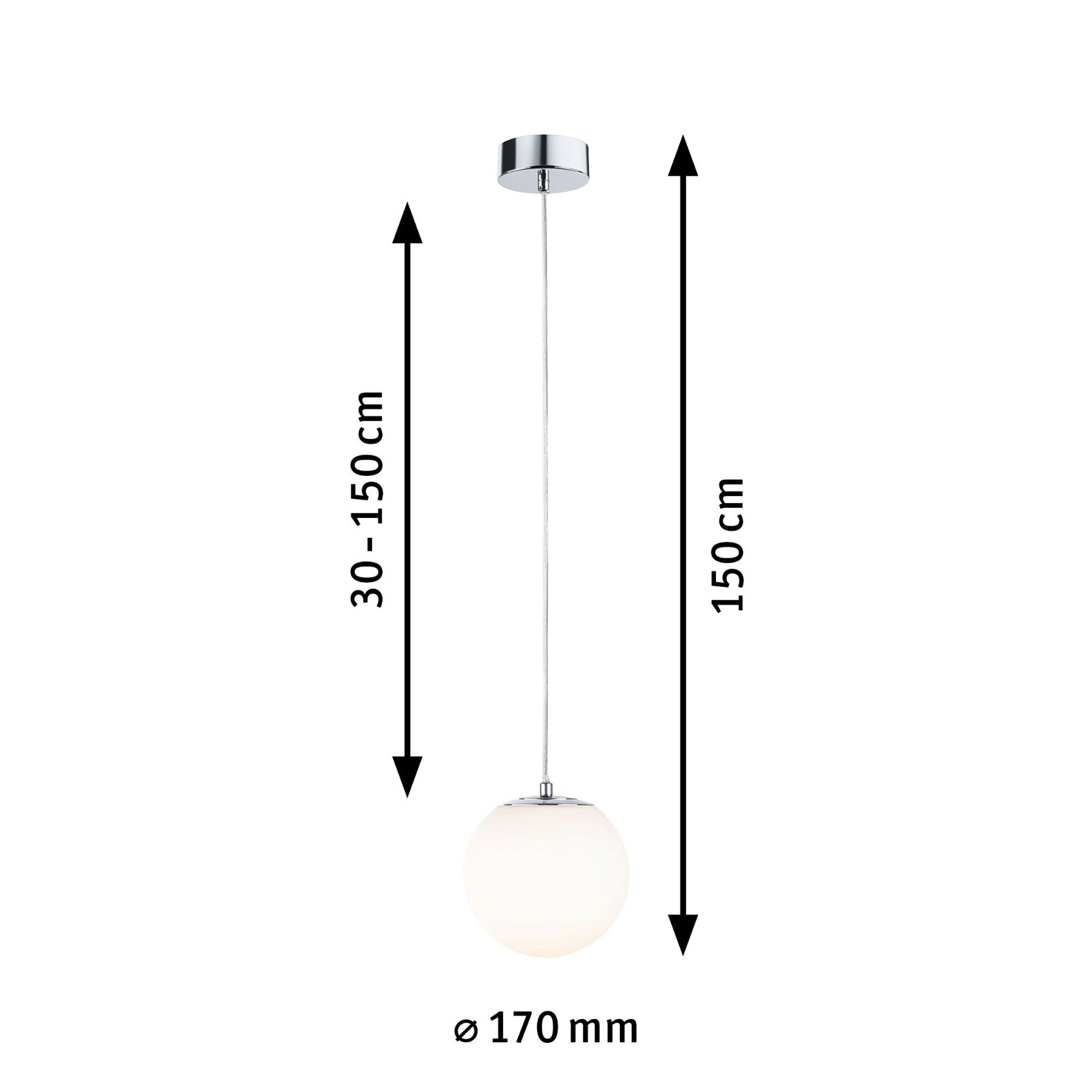 Paulmann LED Pendelleuchte »Selection IP44 Glas/Metall«, 3000K 9W | Gove Satin/Chrom flammig-flammig Bathroom 1 BAUR