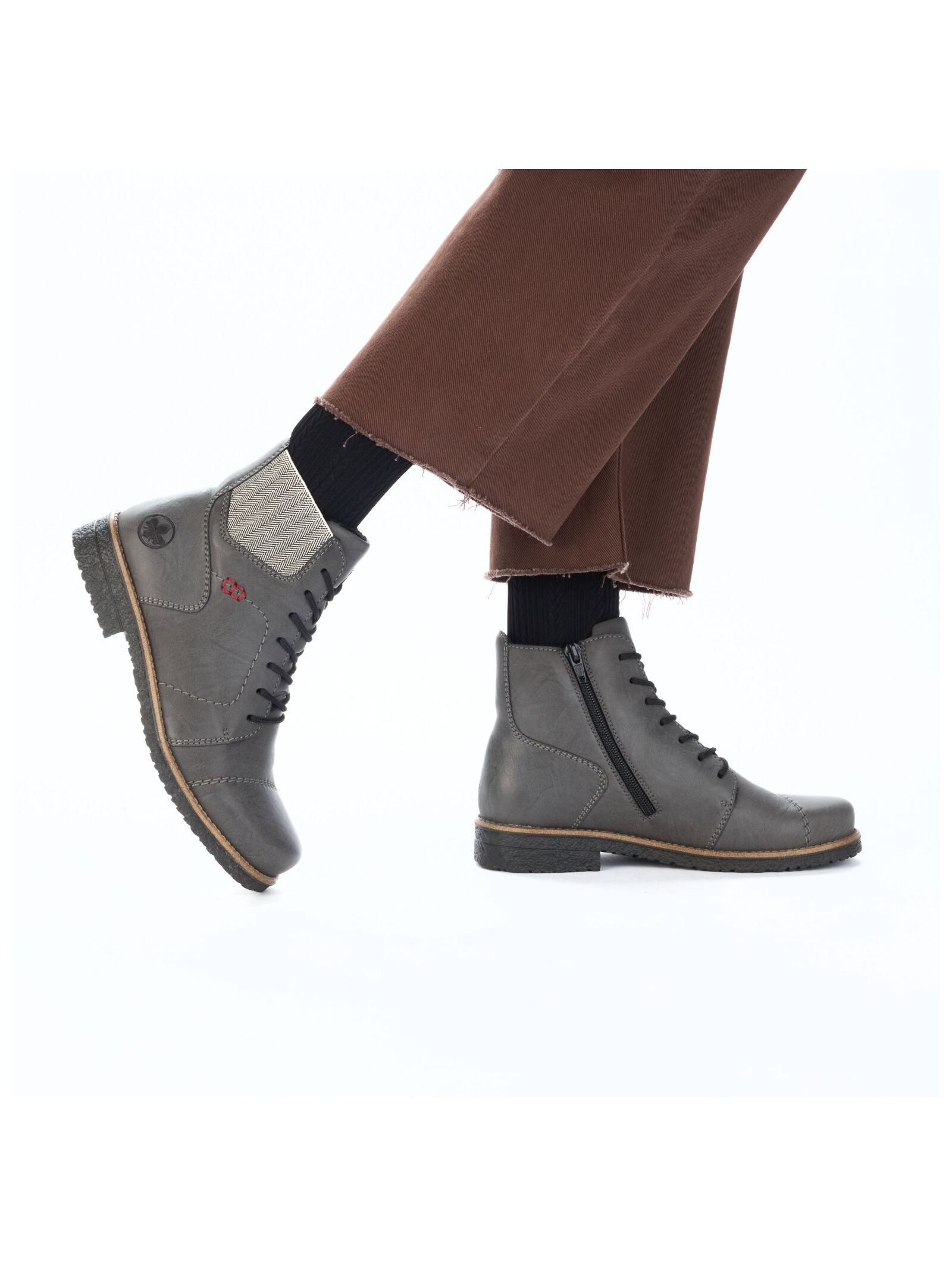Rieker Women's Lace-up Ankle Boot Grey 37 2