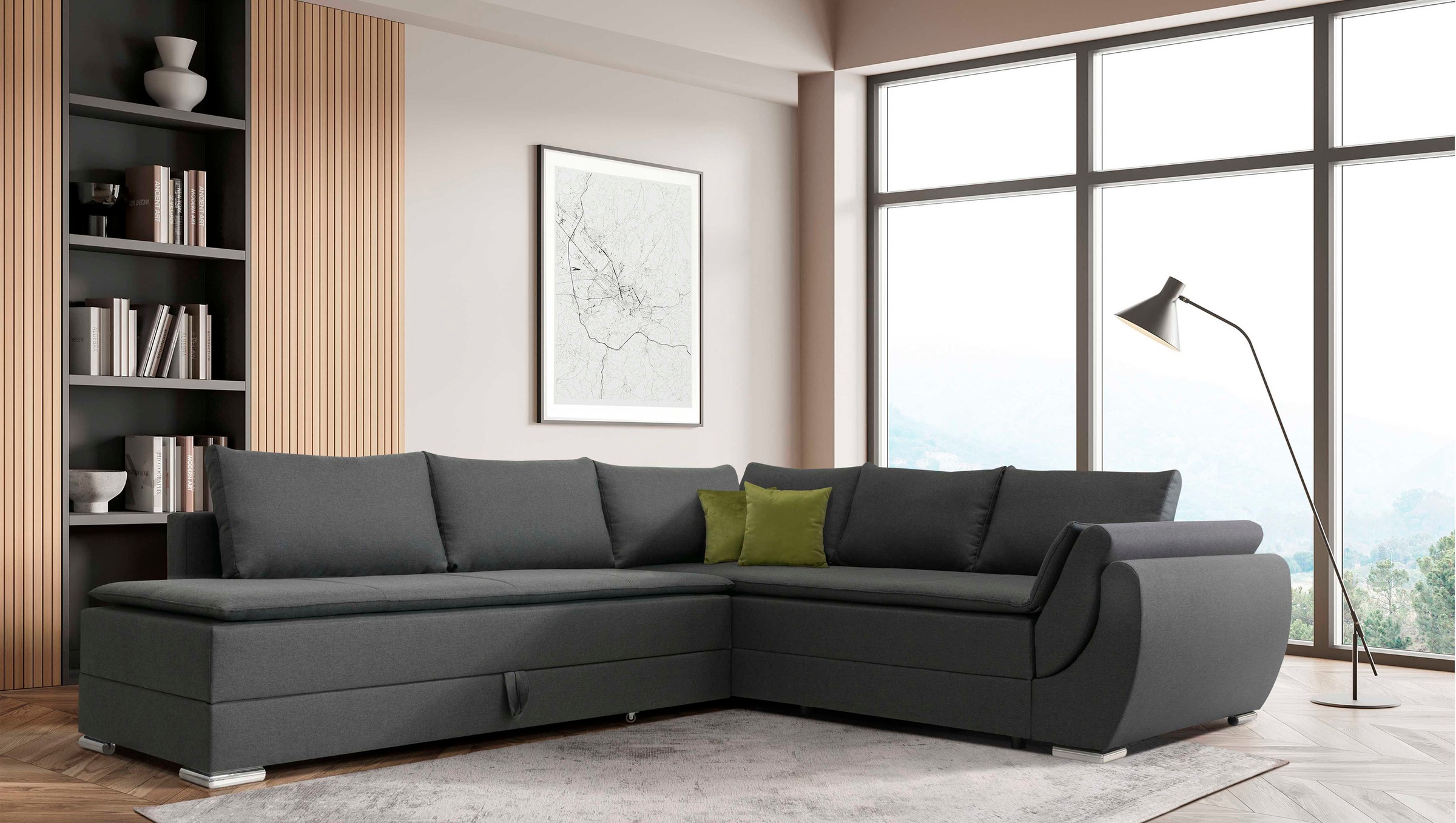 INOSIGN Ecksofa "Göteborg", mit Boxspring-Bettfunktion und Bettkasten, Daue günstig online kaufen