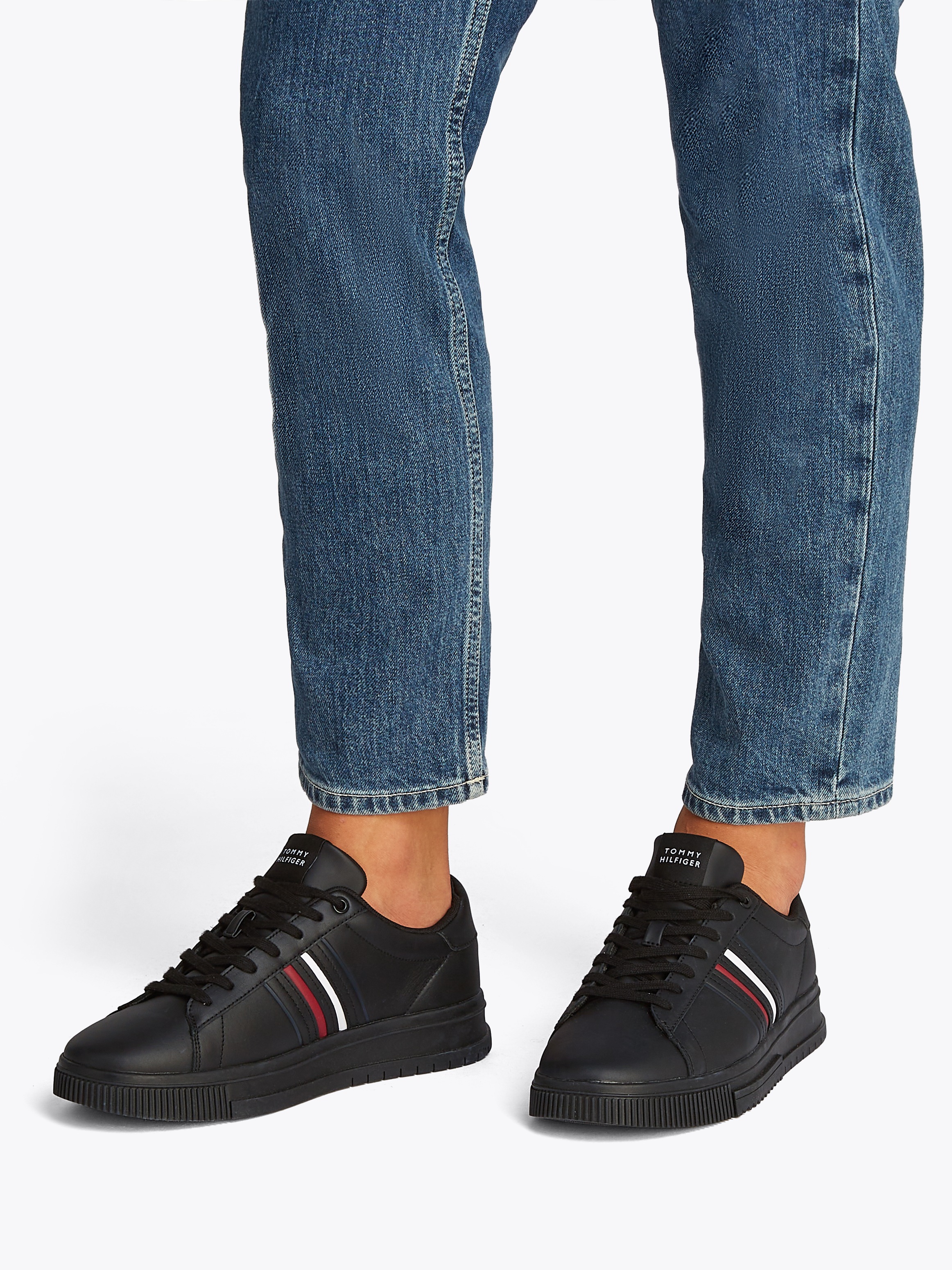 Tommy Hilfiger Sneaker "MODERN CUPSOLE STRIPES LTH", Freizeitschuh, Halbsch günstig online kaufen