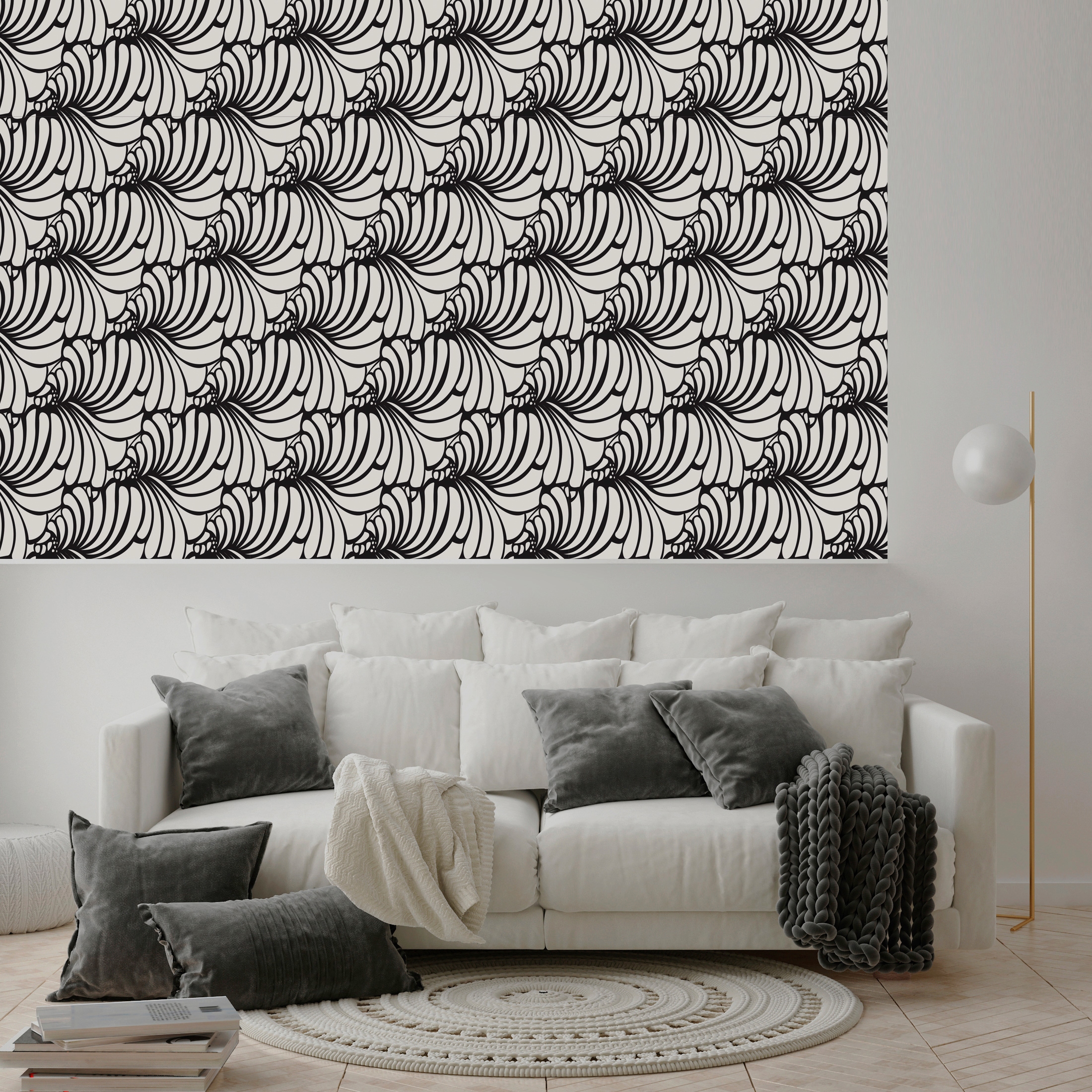 queence Vinyltapete »Jelva«, gemustert-Farbverlauf-bedruckt-abstrakt, 90x250cm, selbstklebend, kinderleichte Anbringung, Sticker
