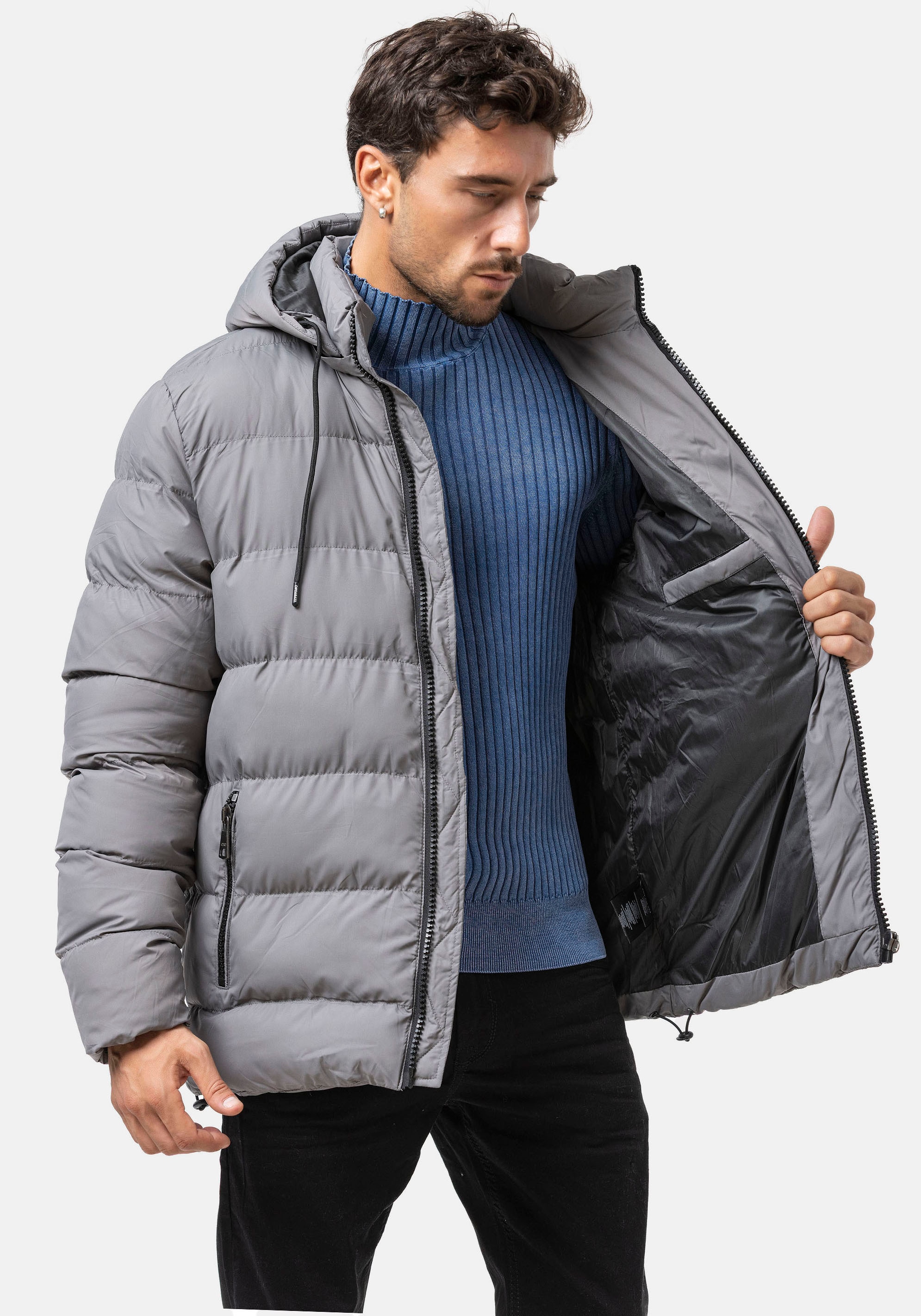 CIPO & BAXX Herren Steppjackeanthrazit, Gr. XXL, unifarben, Web, Obermaterial: 100% Polyester, Jacken