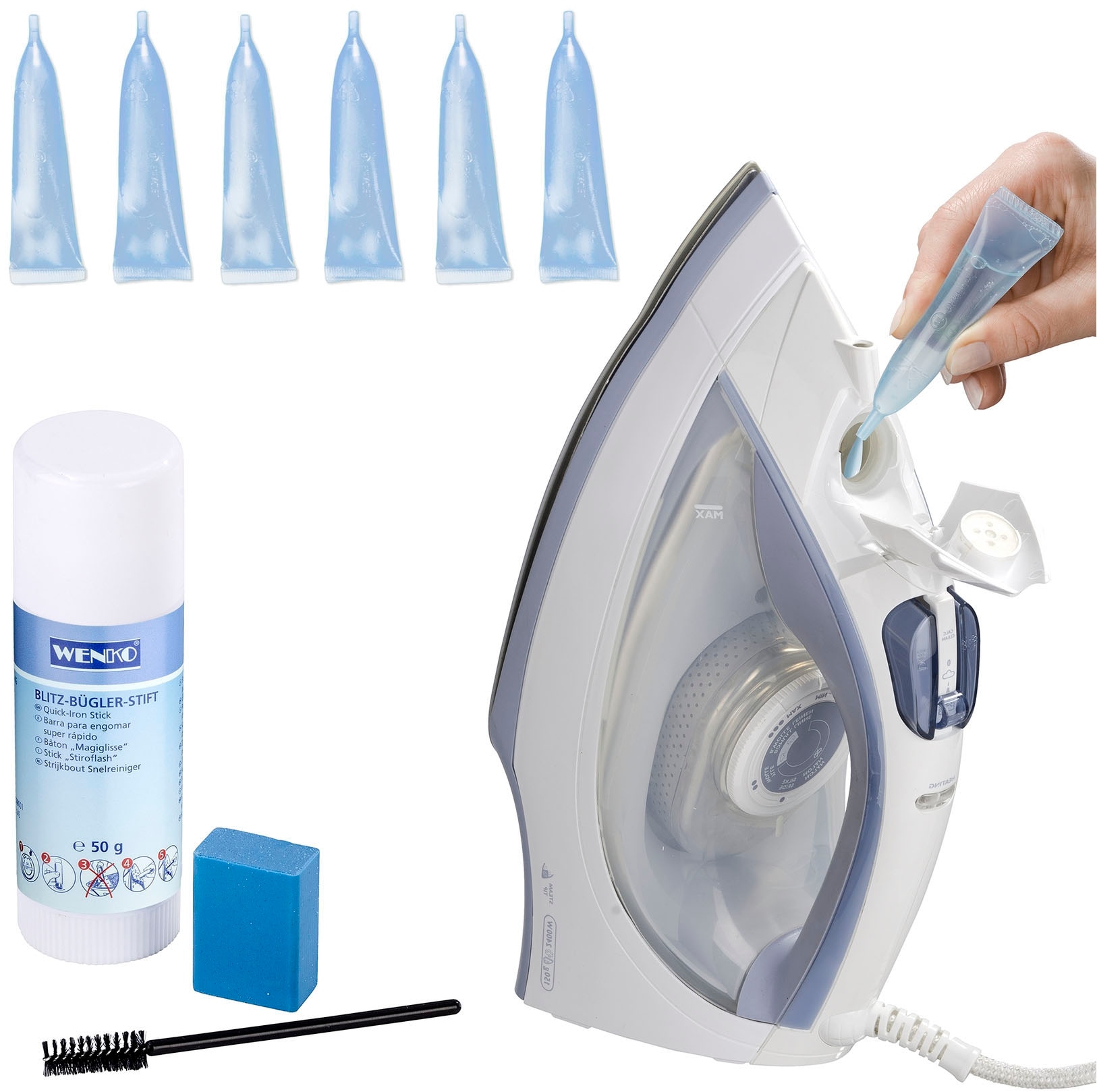 WENKO Reinigungs-Set "Bügeleisenreinigungsset" Radiergummi, Blitzbügler-Sti günstig online kaufen