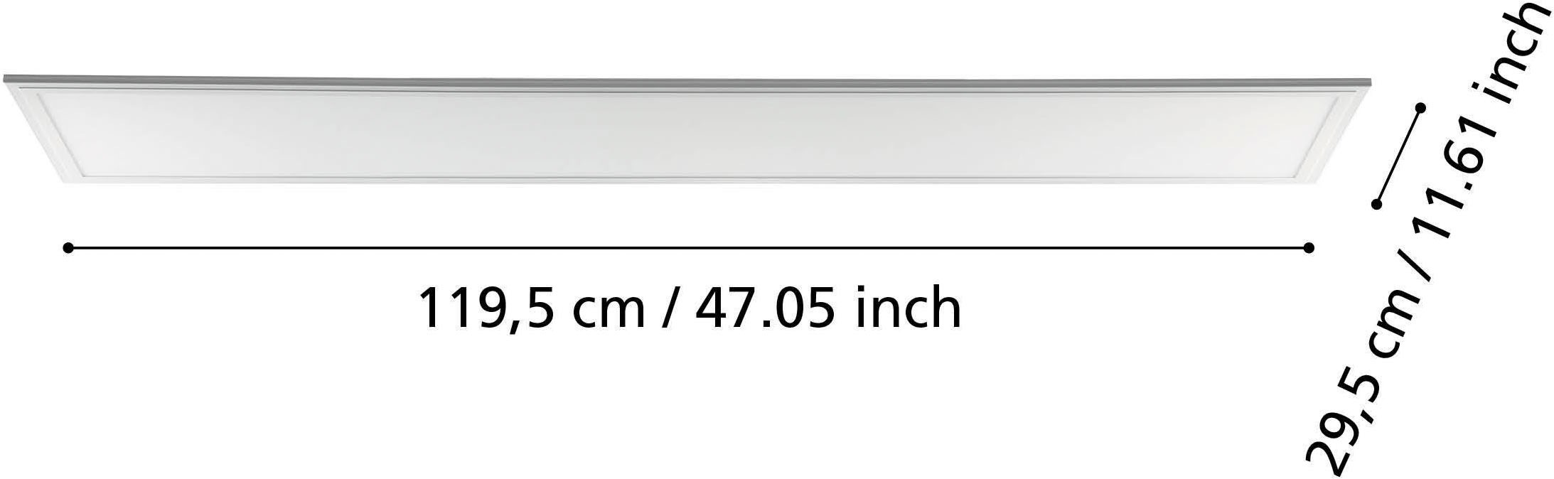 EGLO Rasterleuchte »Salobrena 1 Einbauleuchte, Deckenlampe, Aluminium, Kunststoff, Lampe« LED-Modul 1 Stk. Neutralweiß Rasterleuchte - L120 x B30 x H1,1 cm - weiß - 33W inkl.