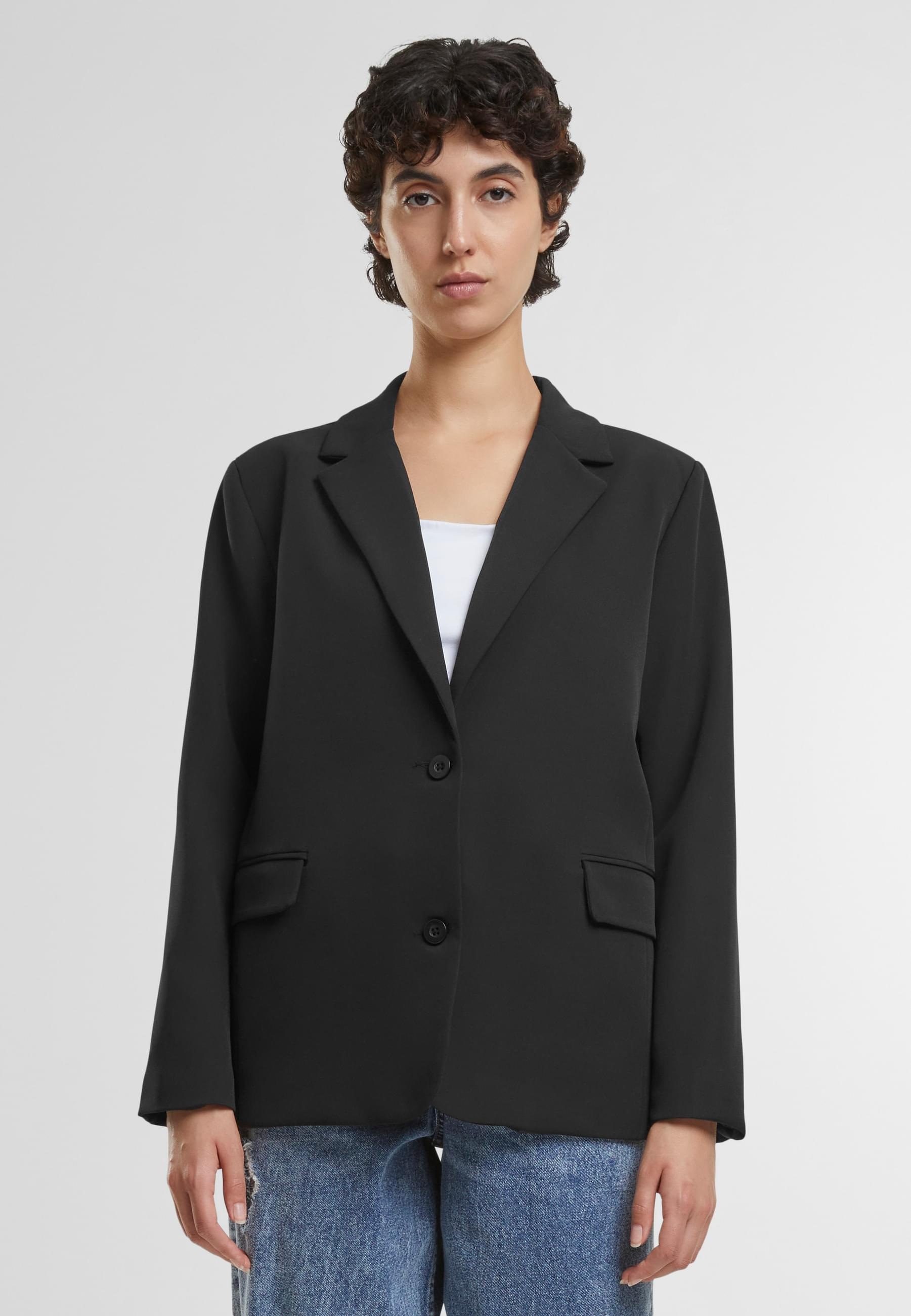 URBAN CLASSICS Allwetterjacke »Urban Classics Ladies Long Blazer«, (1 St.), ohne Kapuze