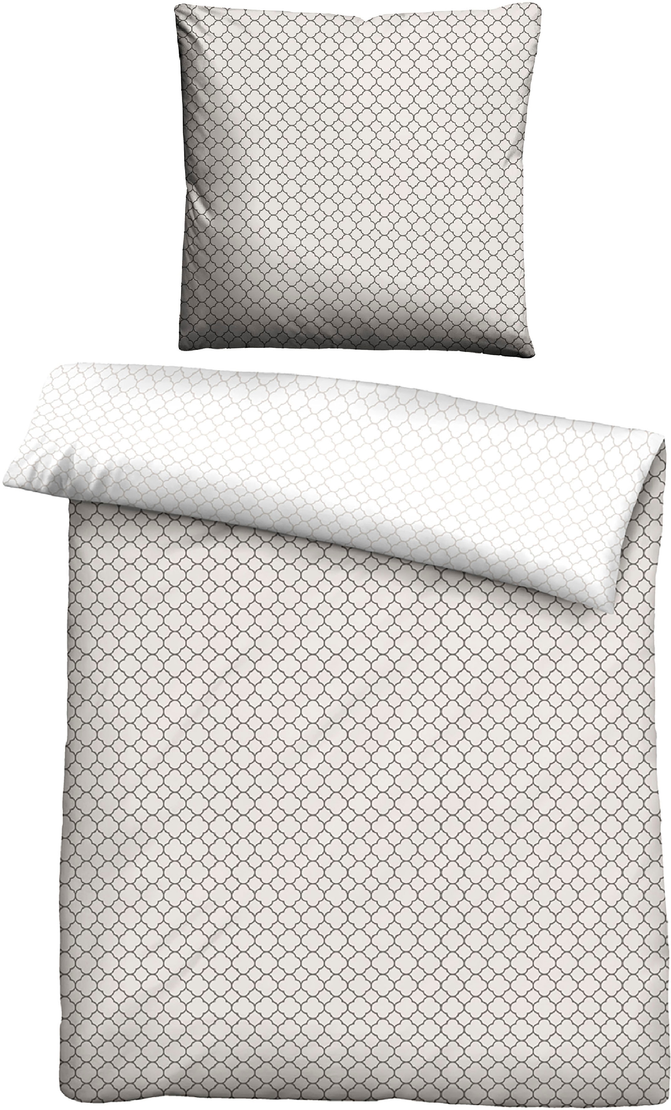 Biberna "Combinate in Gr. 135x200, 155x220 oder 200x200 cm" 2 Stk. Bettwäsche aus Baumwolle, zeitlose Bettwäsche mit Wendeoptik