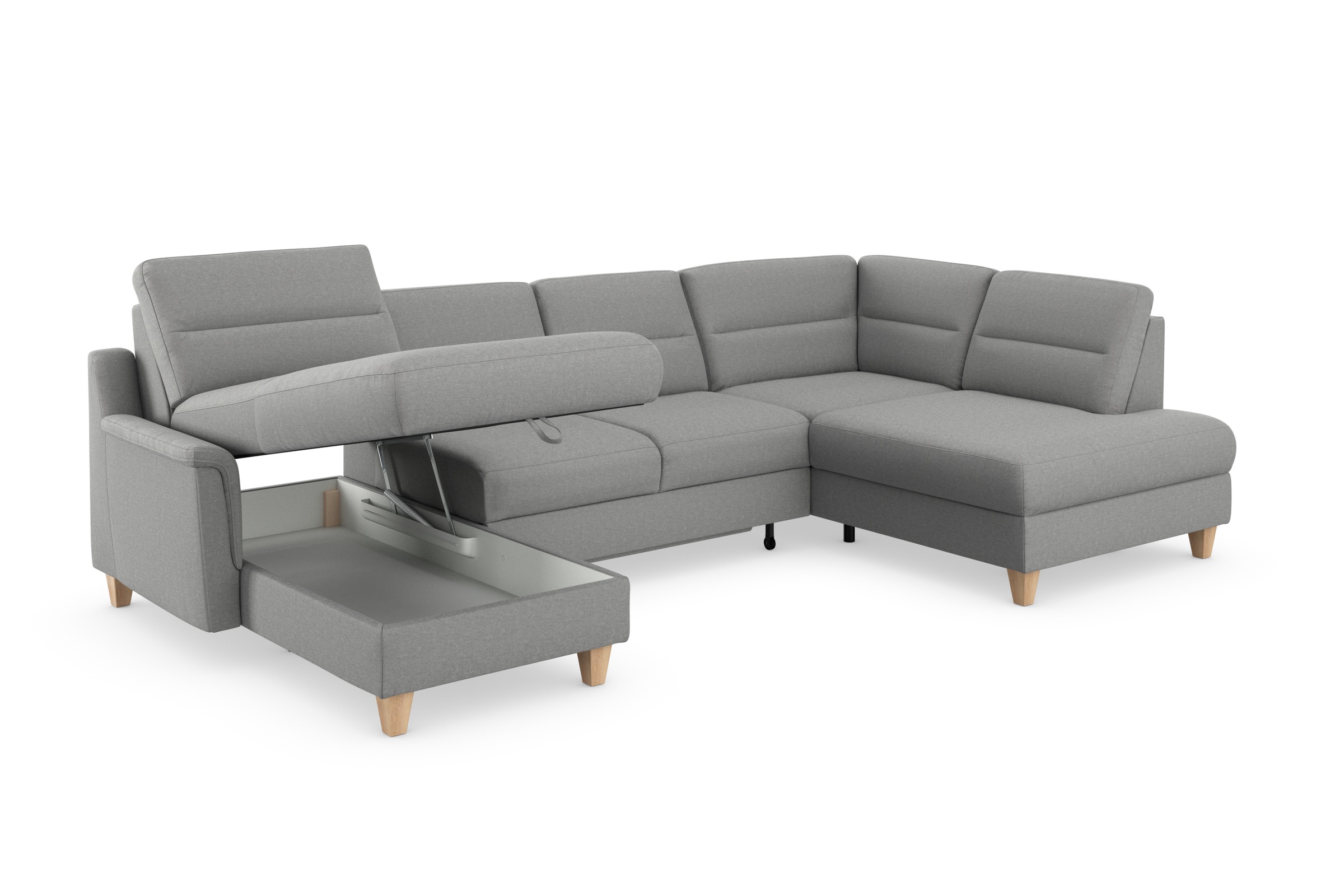 sit&more Wohnlandschaft »Farö U-Form«, inklusive Federkern, wahlweise mit Bettfunktion und Bettkasten