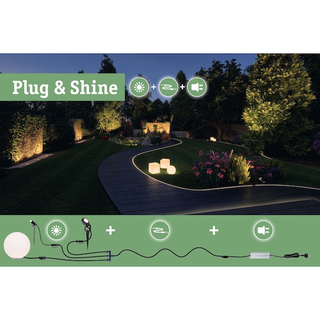 Paulmann LED Kugelleuchte »Plug & Shine«, 1 flammig-flammig, IP67 3000K 24V  | BAUR