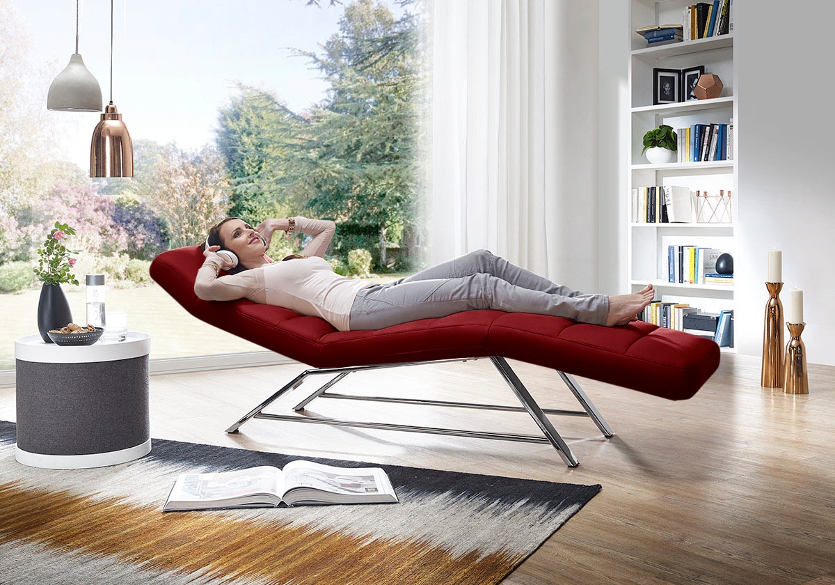 W.SCHILLIG Relaxliege "daily dreams bequem und elegant, B/T 75/170cm" Funktionsliege wahlweise mit Motor, Gestell Chrom, Breite 75 cm