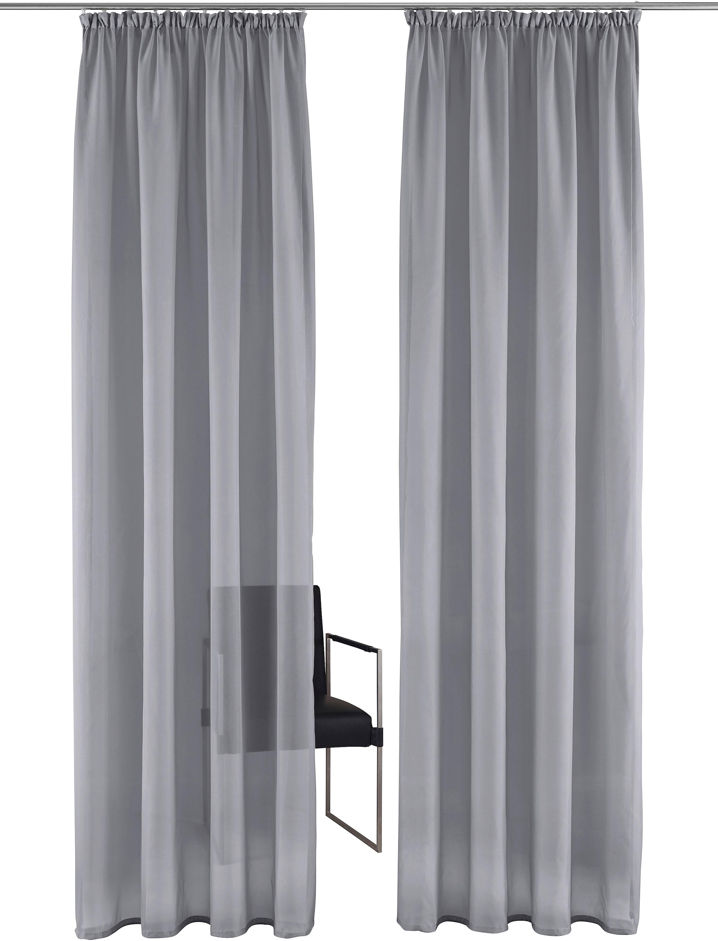 my home Gardine »XANA mit Ösen, Kräuselband oder Schlaufen«, (1 St.), Bestseller, einfarbig, 1 bzw. 2 Schals, pflegeleicht, Schal