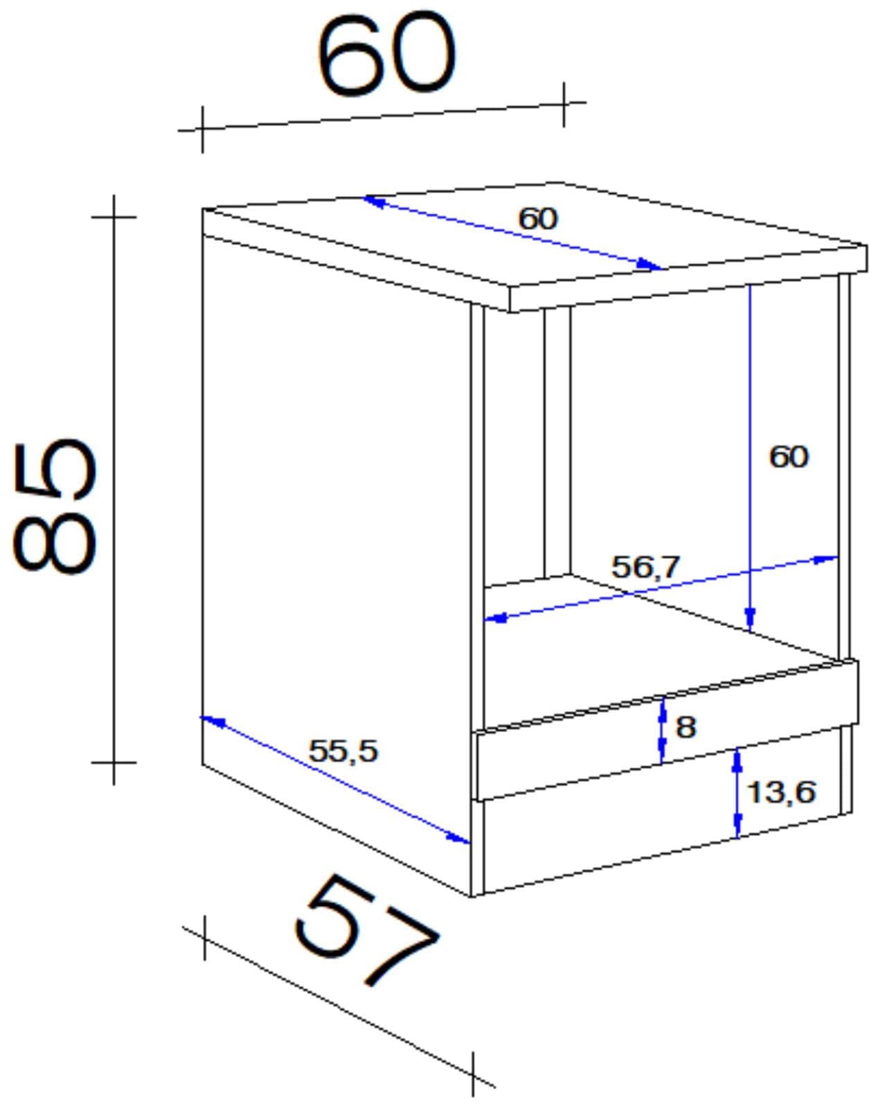 Flex-Well Herdumbauschrank »Lund«, (B x H x T) 60 x 85 x 60 cm, mit Nische für Standard-Einbauherd