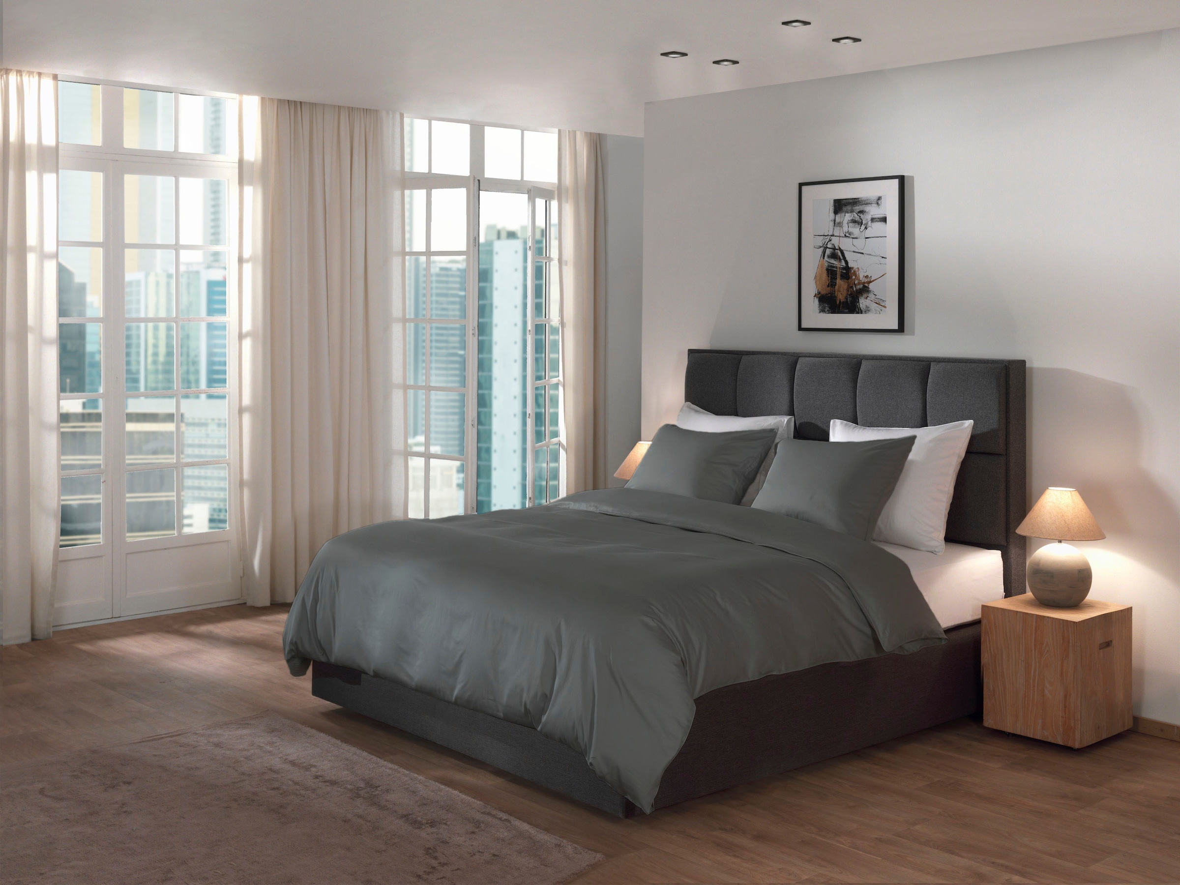 YELLOW Bettwäsche "Suite-Dubai" 2 Stk. tlg. Uni Design, 100% Baumwolle ab 1 günstig online kaufen