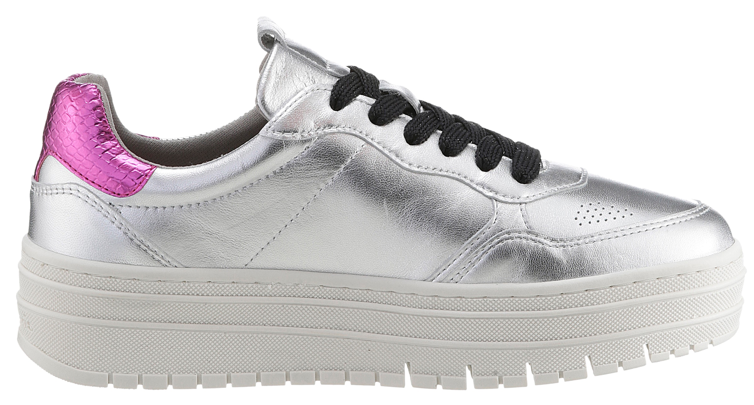 Tamaris Plateausneaker, Freitzeitschuh, Halbschuh, Schnürschuh mit Ziernähte und Perforation