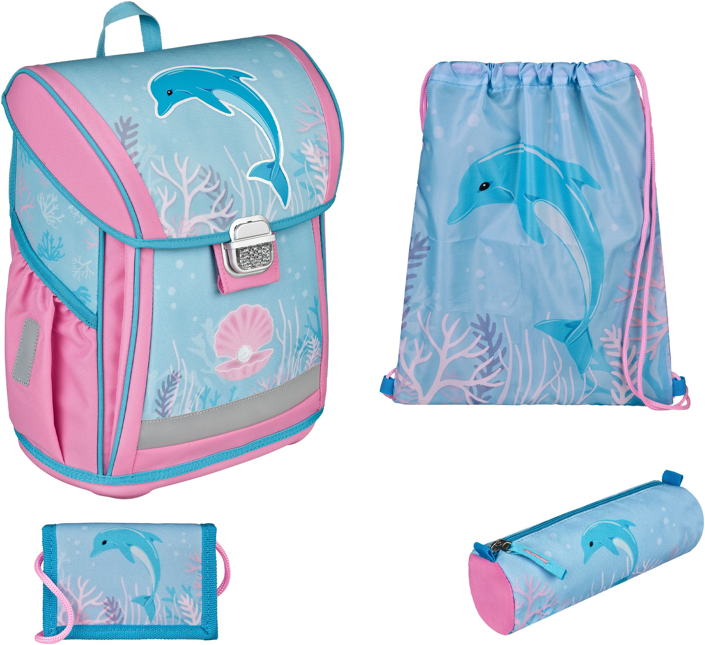 UNDERCOVER Kinder Schulranzen "Curve"delphin, Polyester, Rucksäcke