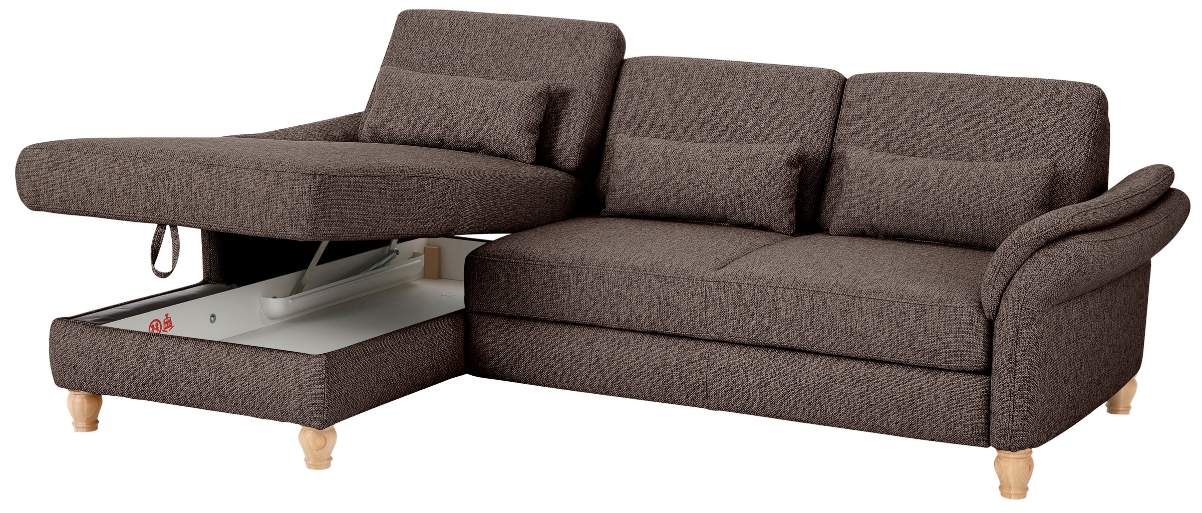 Home affaire Ecksofa »Palace L-Form«, incl. Sitztiefenverstellung, wahlweise mit Bettfunktion und Stauraum