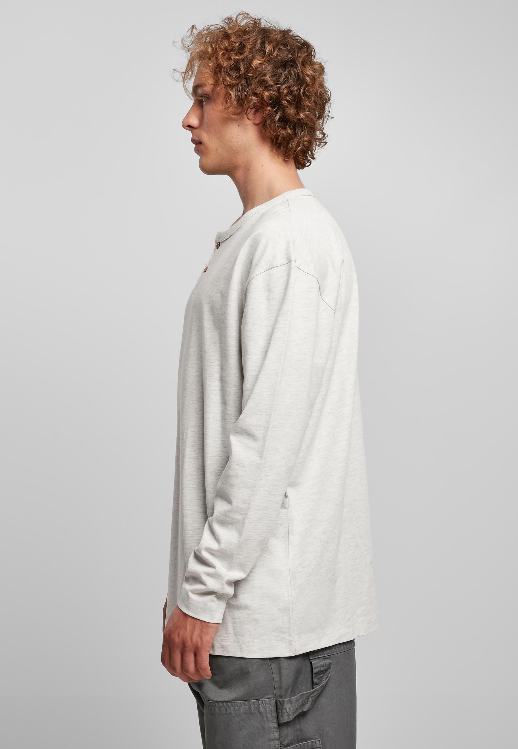 URBAN CLASSICS Longsleeve »Urban Classics Herren Organic Oversized Henley Longsleeve«, (1 tlg.)