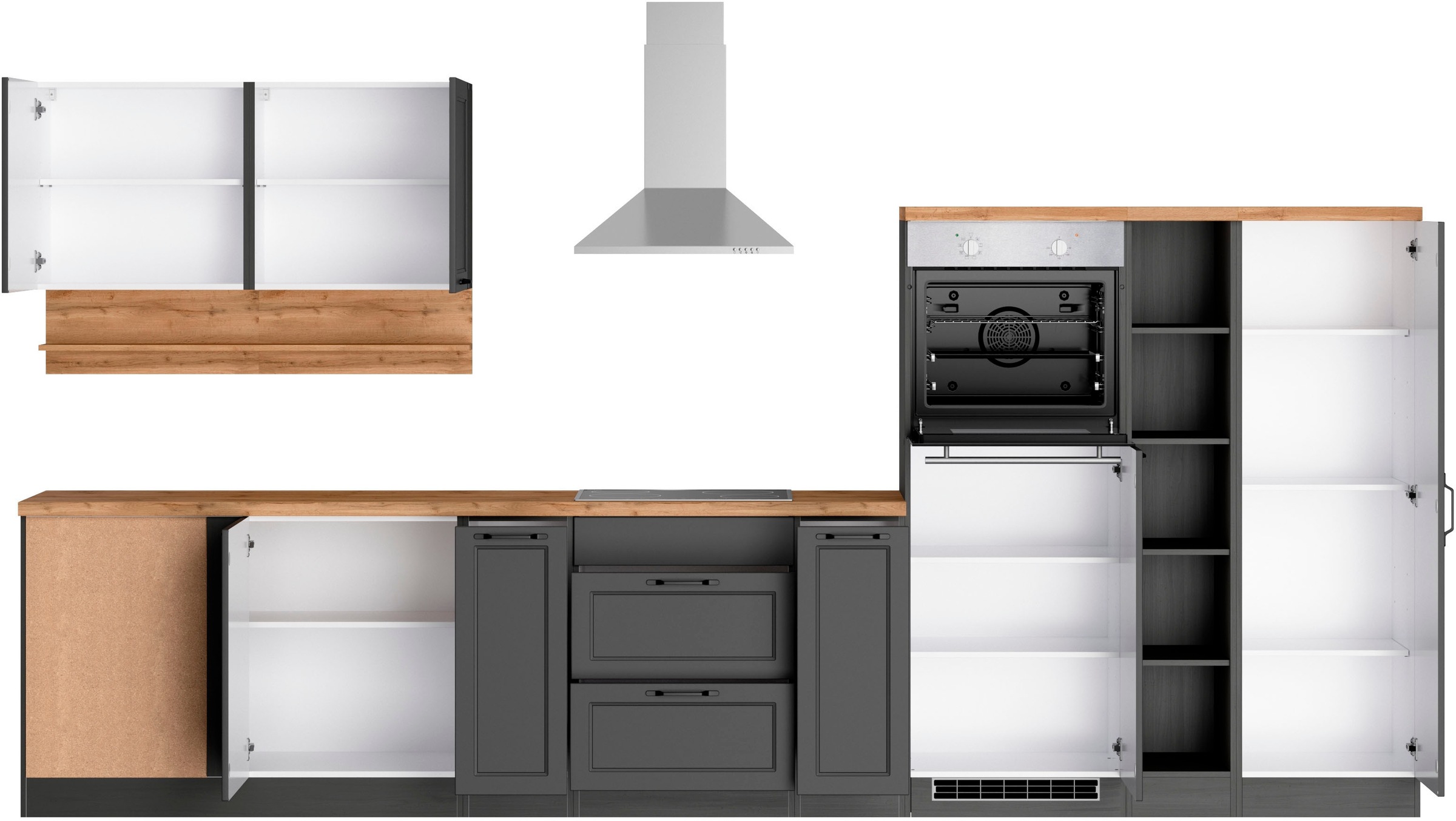 KOCHSTATION Winkelküche »KS-Lana«, Stellbreite 240/380 cm, wahlweise mit E-Geräten
