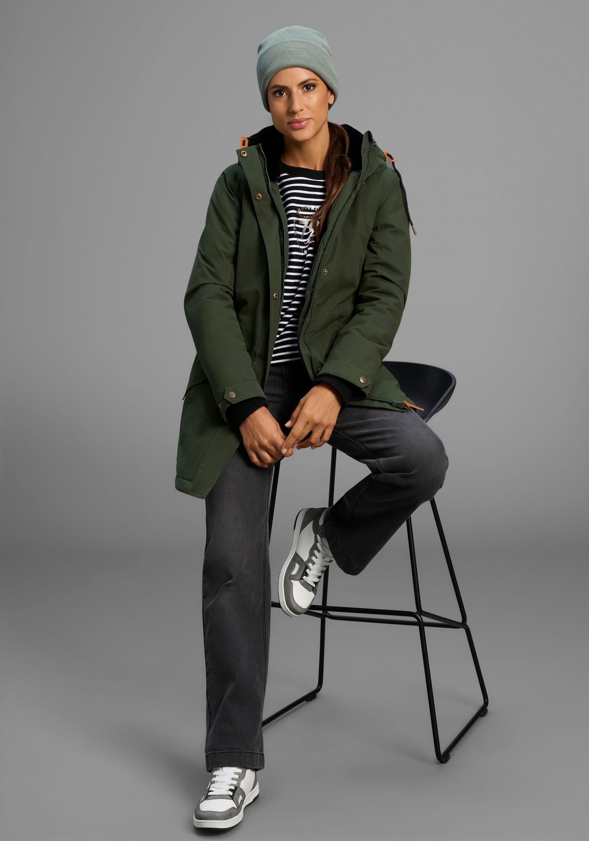 KangaROOS Parka, mit Teddy Fellimitat gefüttert, Winterjacke