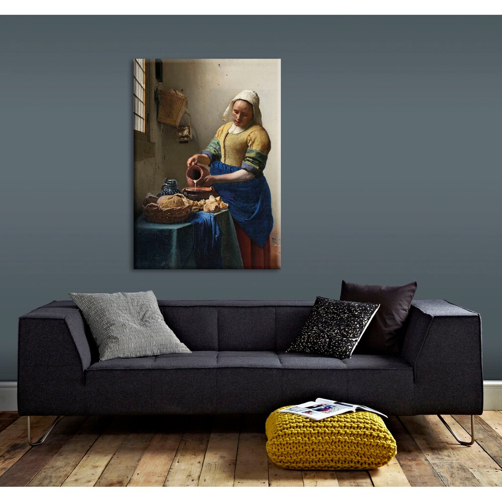 Art for the home Leinwandbild »Het melkmeisje, Jan Vermeer, ca. 1660«