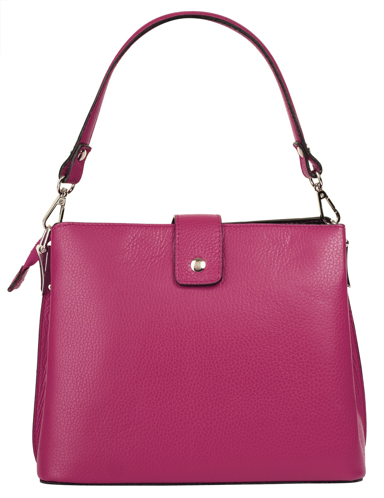 Henkeltasche CLUTY, Damen, Gr. B/H/T: 25cm x 21cm x 12cm onesize, pink, Leder, leicht glänzend, unifarben, Taschen, echt Leder, Made in Italy 2