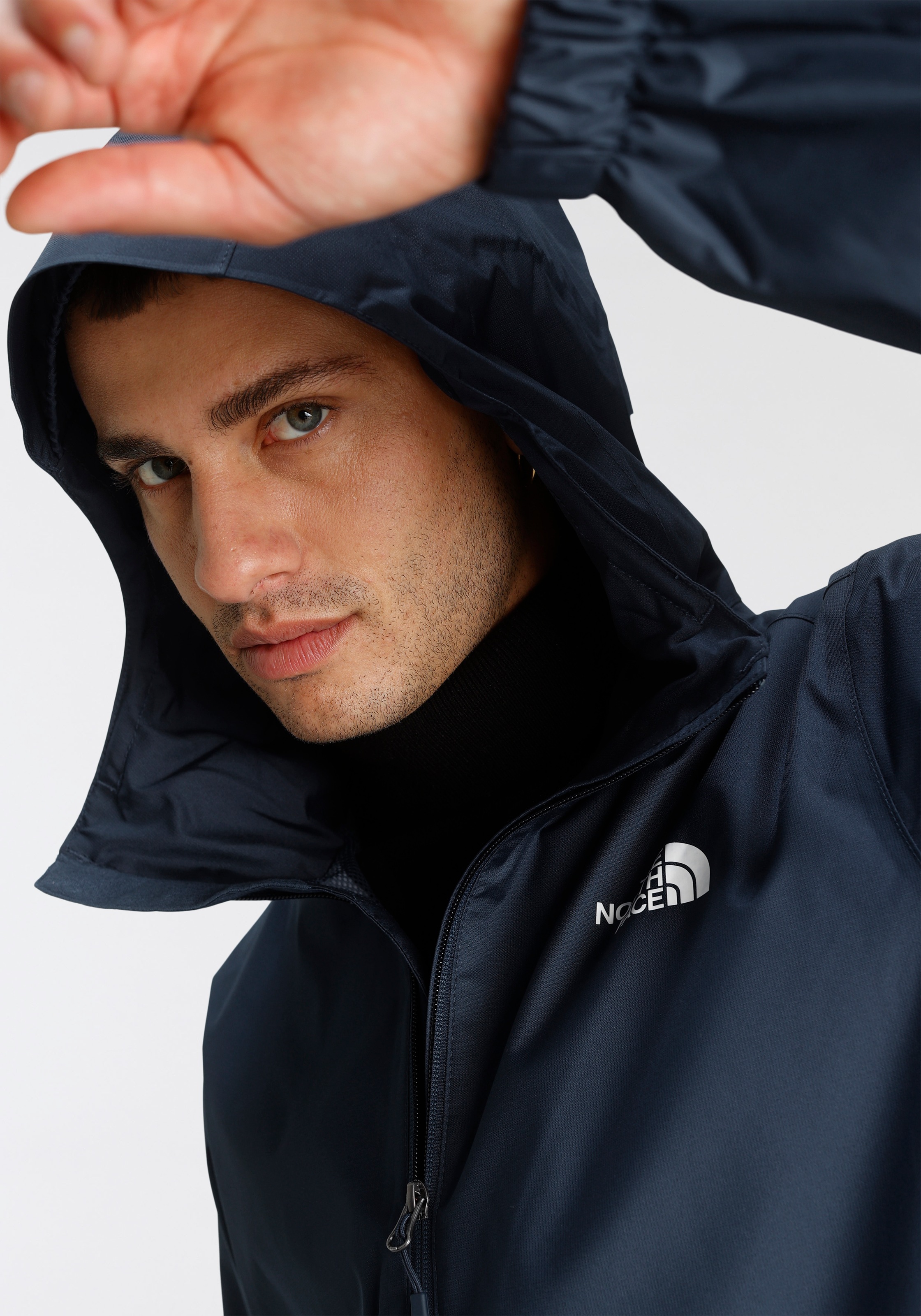 Regenjacke THE NORTH FACE "MEN´S QUEST JACKET", Herren, Gr. XXL (60), blau (marine), Web, Obermaterial: 100% Polyester. Futter: 100% Polyester, hüftlang, hoch geschlossener Ausschnitt, mit innenliegendem Gummizug, Jacken Regenjacke, leichtes, atmungsaktiv 4