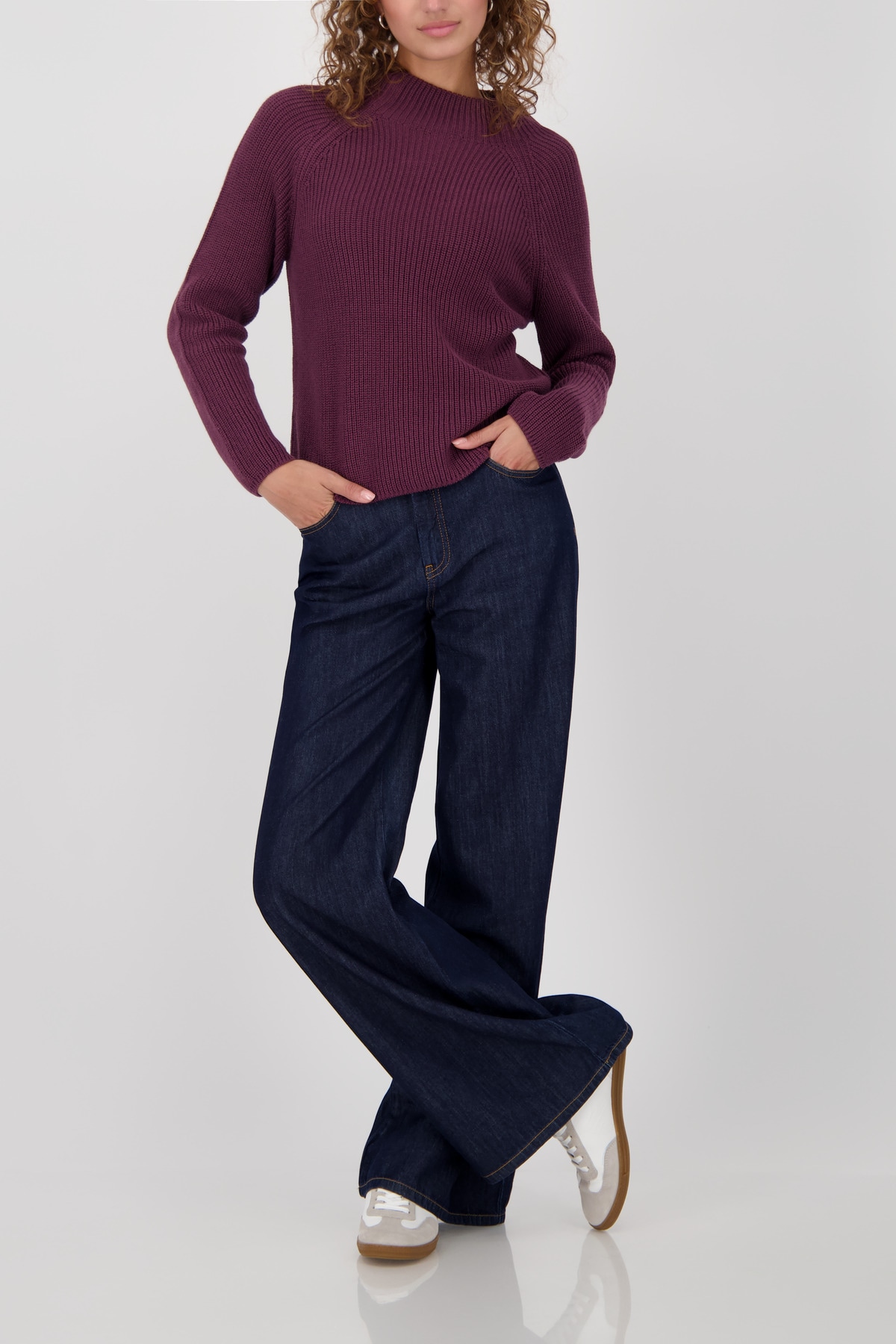 Monari Strickpullover »Pullover Basic Perlfang«, Regular fit mit Rundhalsausschnitt