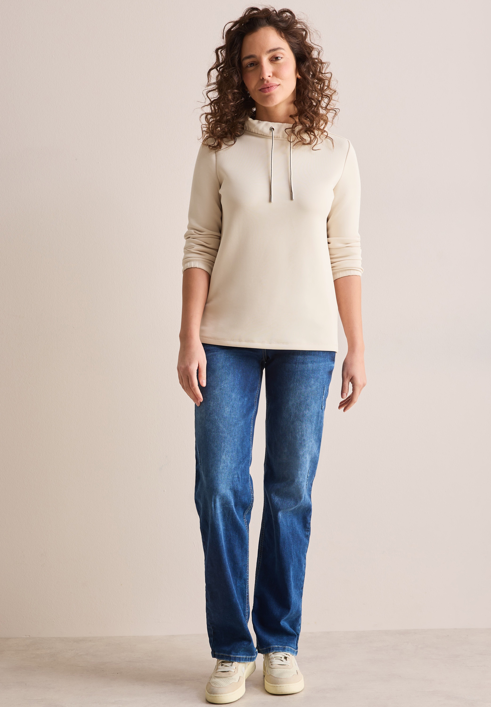 Cecil Langarmshirt aus softem Materialmix