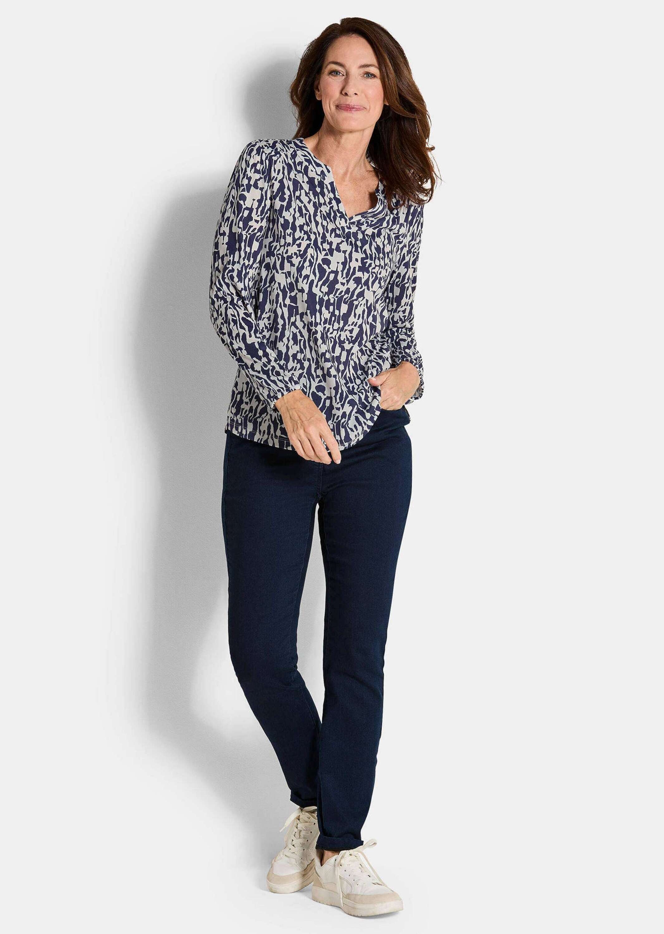 GOLDNER Kurzarmbluse "Elegantes Blusenshirt mit V-Ausschnitt" günstig online kaufen