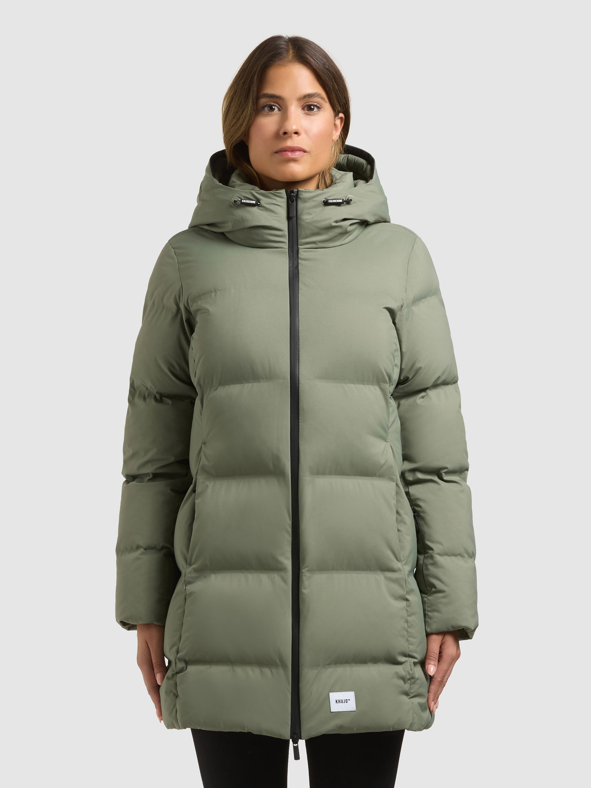 khujo Steppjacke "TANARE5" mit Kapuze Reißverschlusstaschen mit Fleecefutter