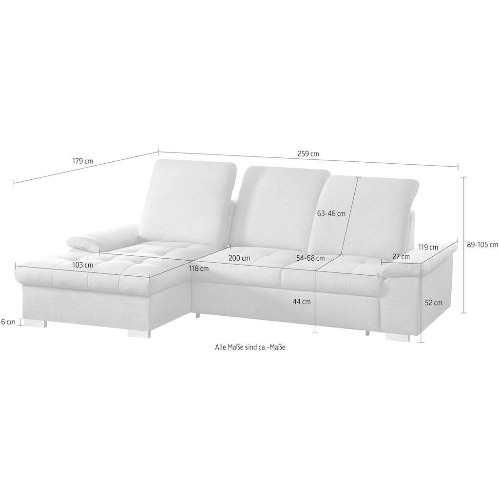 CALIZZA INTERIORS Ecksofa »Moli 1 L-Form«