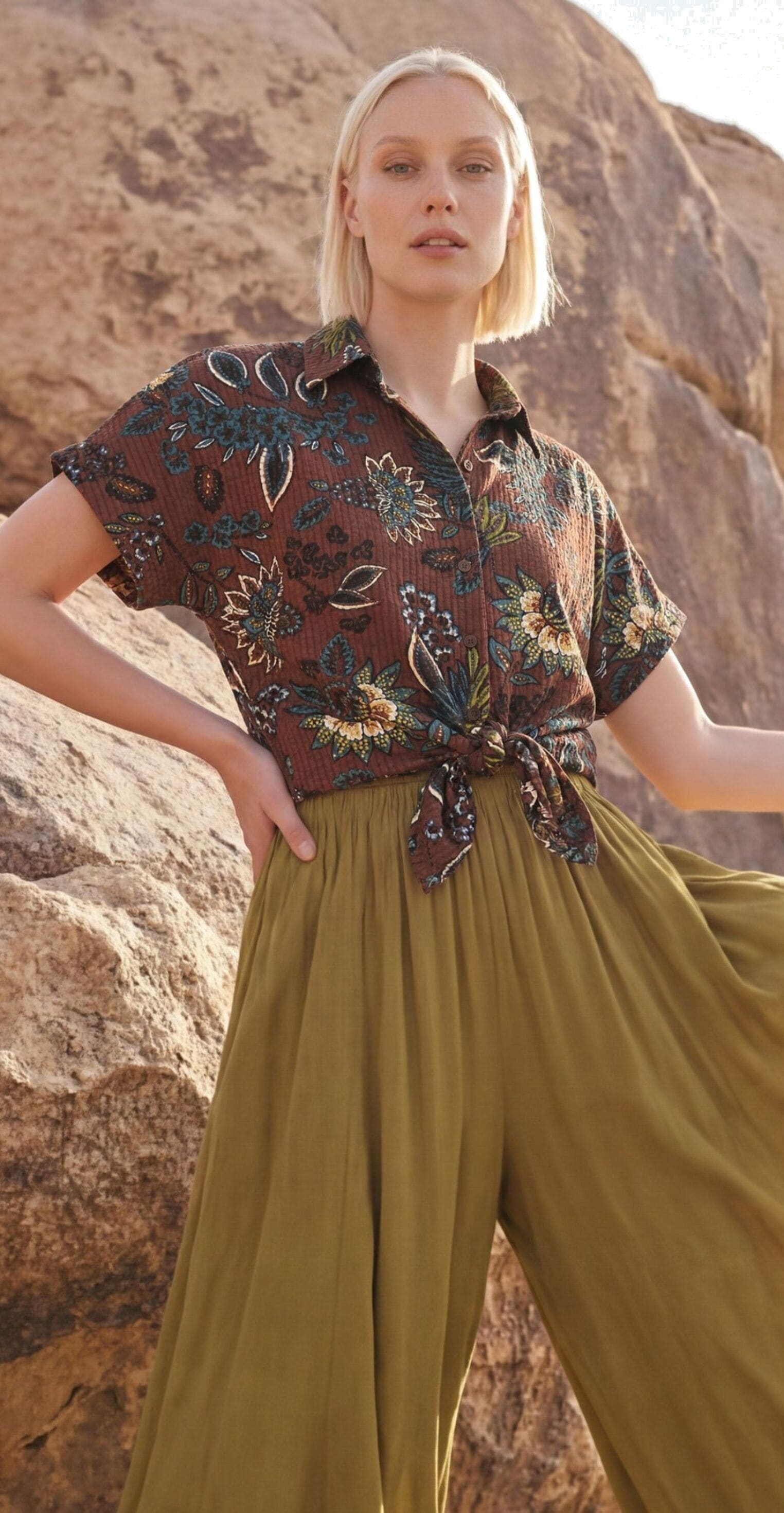 Zero Klassische Bluse »Damen kurzarm mit Print«