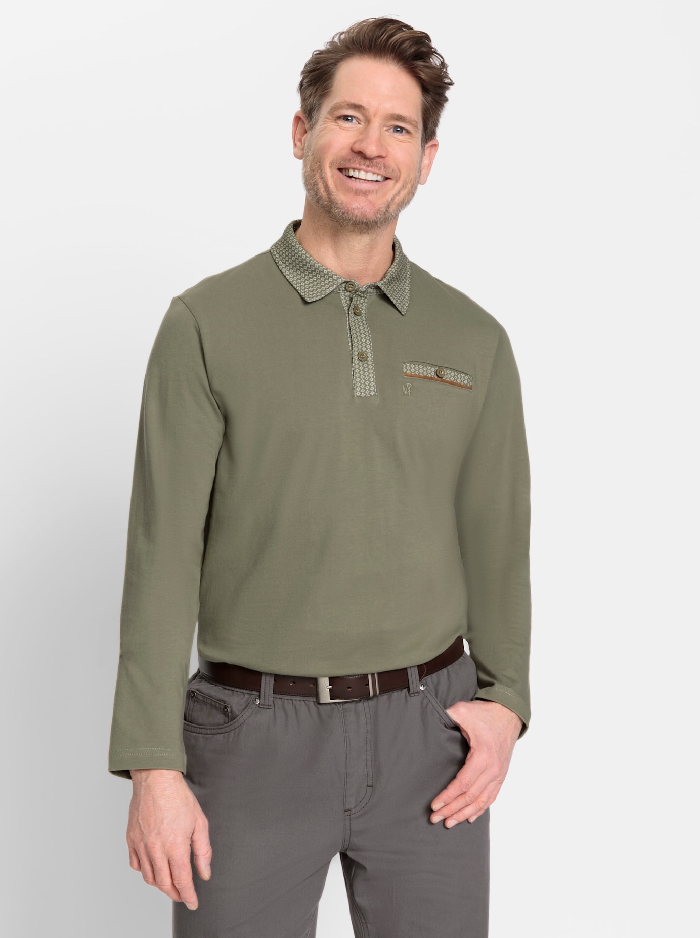 Marco Donati Poloshirt "Langarm-Poloshirt" 1 Stk. tlg. günstig online kaufen